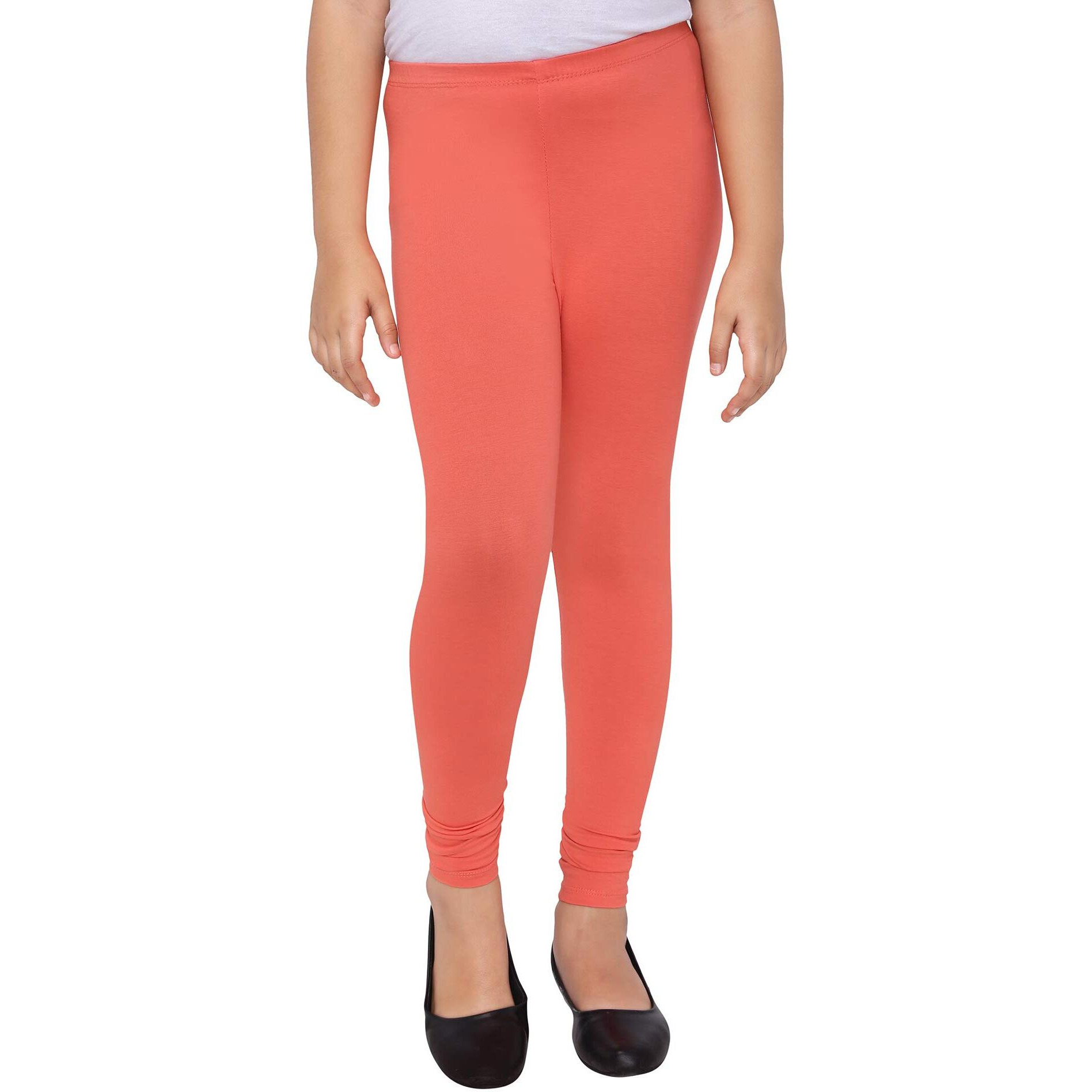 Robinbosky Premium Girls Orange Leggings(6-12 Months(16), Coral)