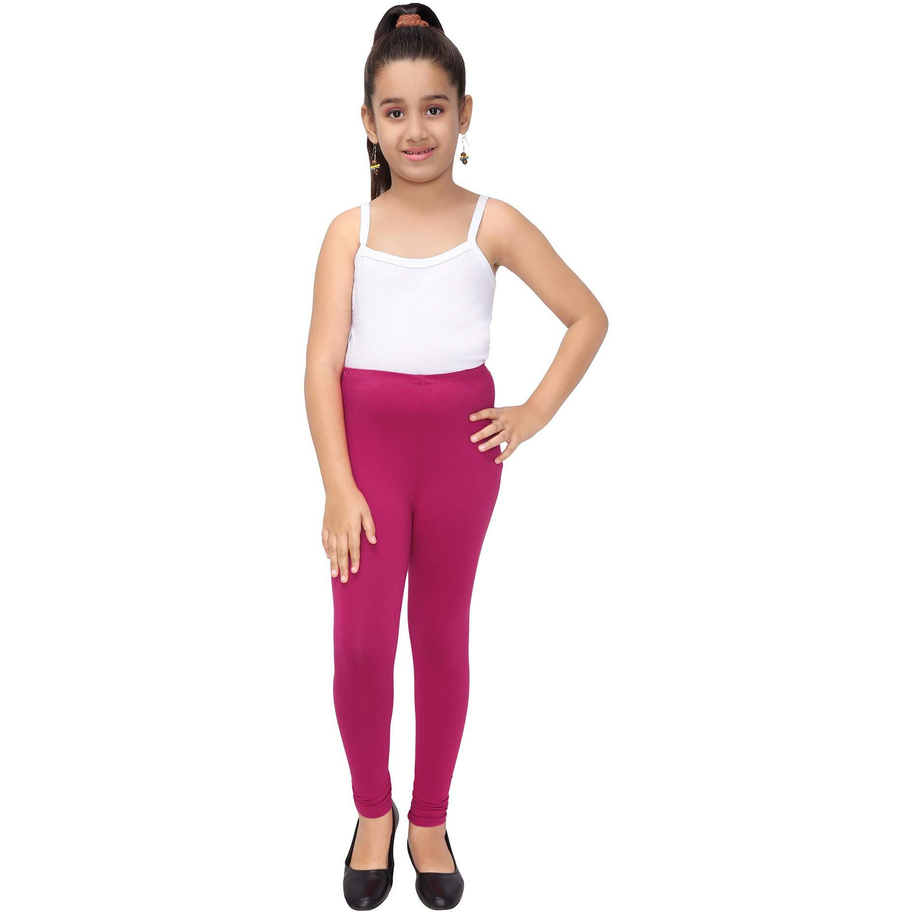 Robinbosky Premium Girls Pink Leggings(6-12 Months(16), Fushia)