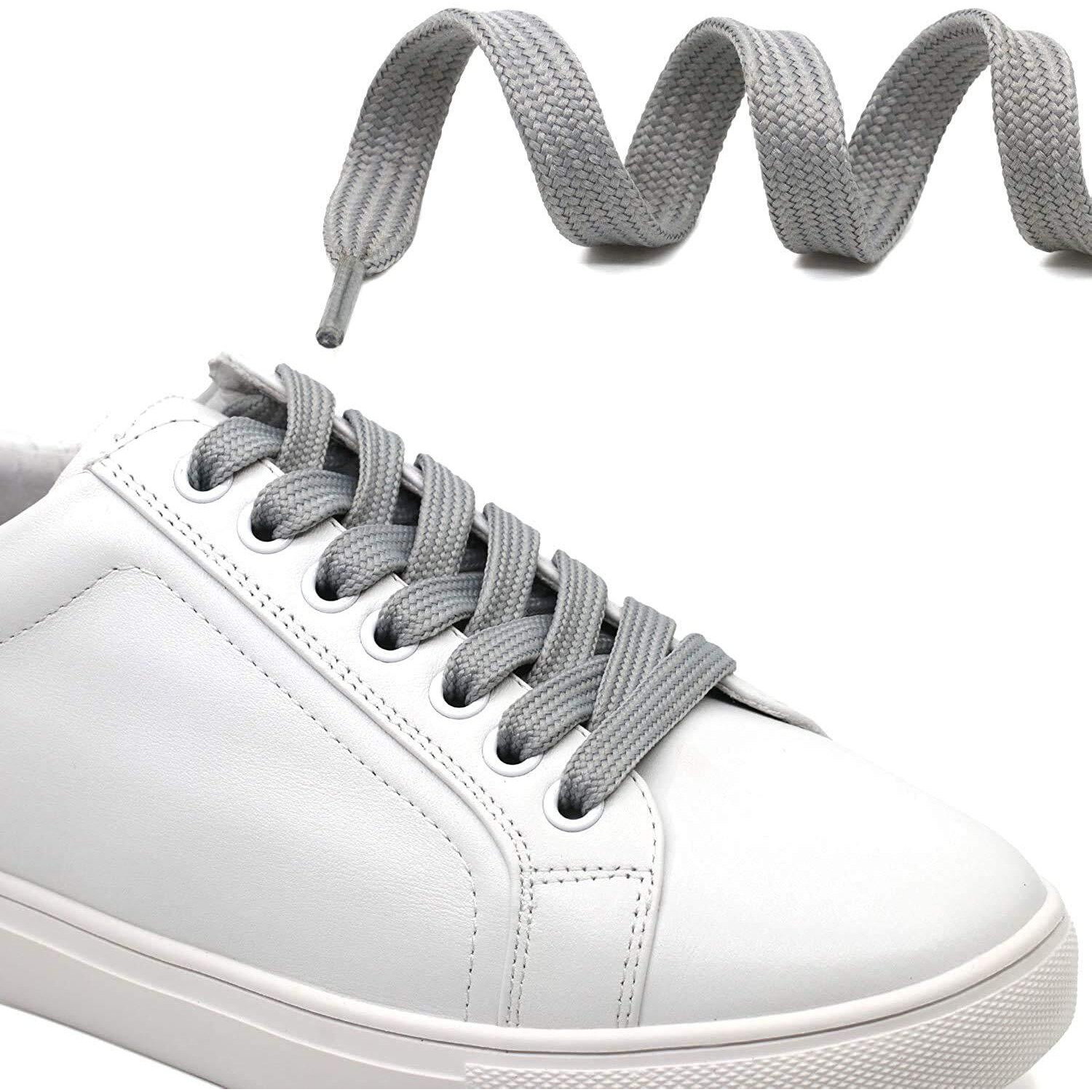 SHOESHINE Sport Shoelaces Flat Hollow Design casual shoe laces, Light Grey (Pack of 2 Pairs) Shoe Lace