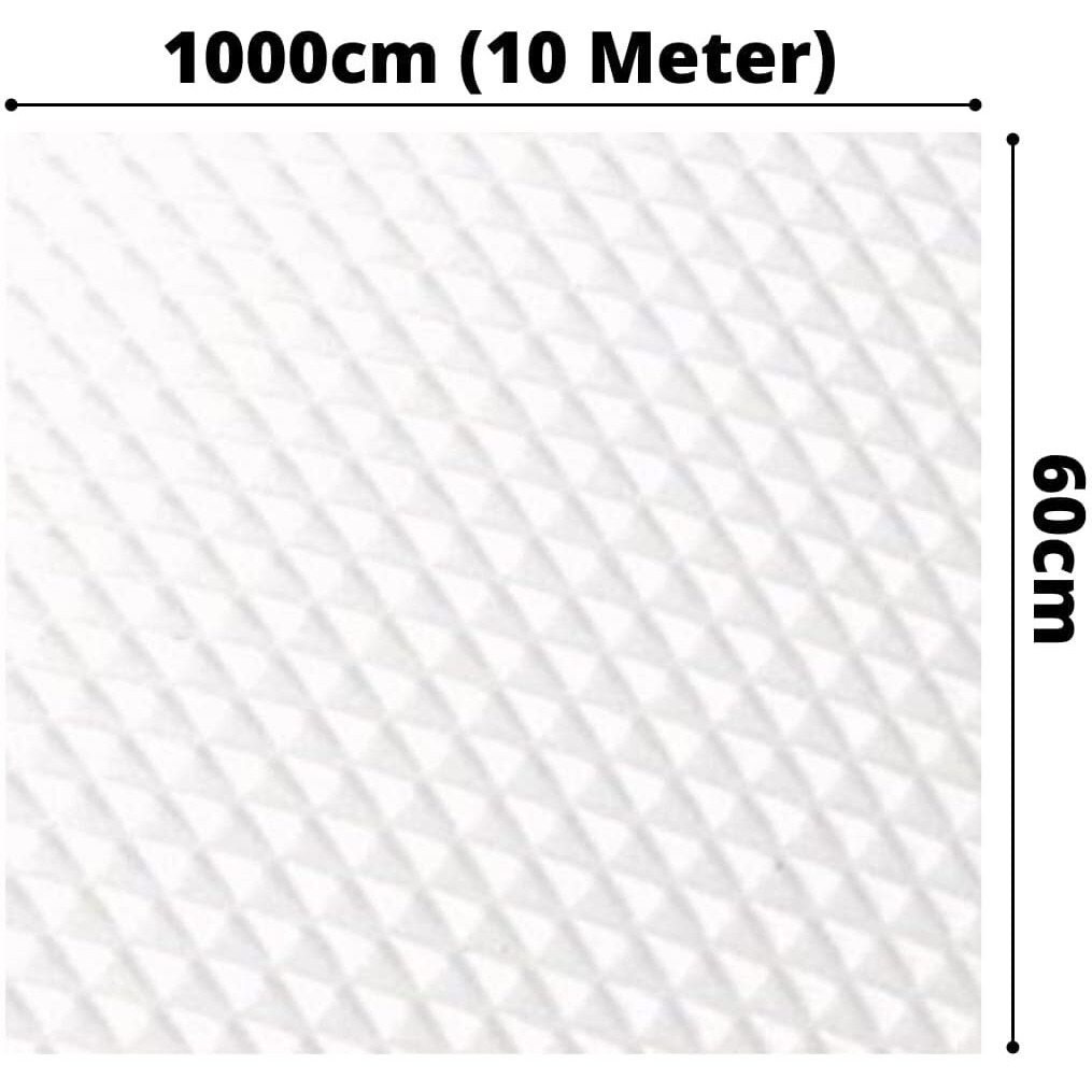 KayJen solid EVA Anti Slip Shelf Mat/Sheet for Fridge, Kitchen, Drawer, Shelf Liner 60 cm X 10 m Transparent
