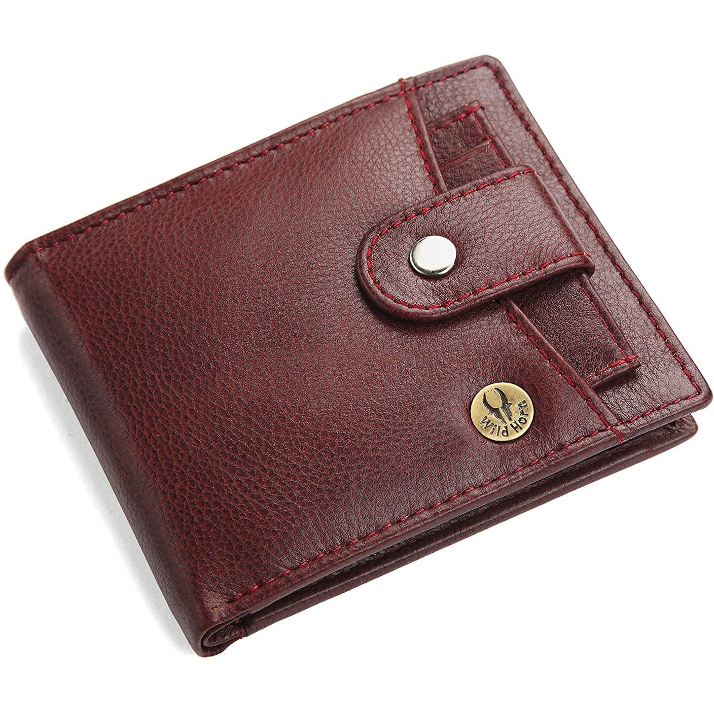 WildHorn Leather Wallet for Men (Maroon)