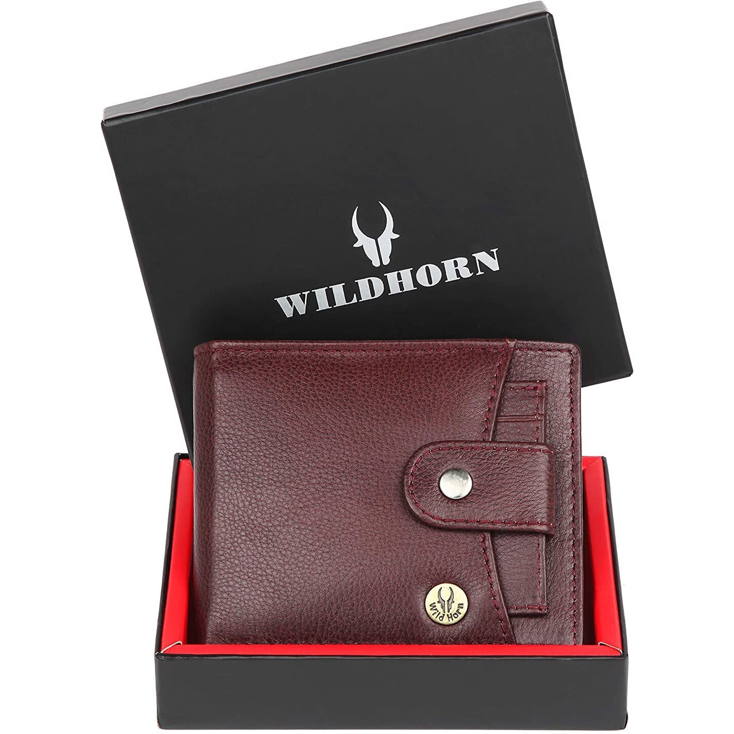 WildHorn Leather Wallet for Men (Maroon)