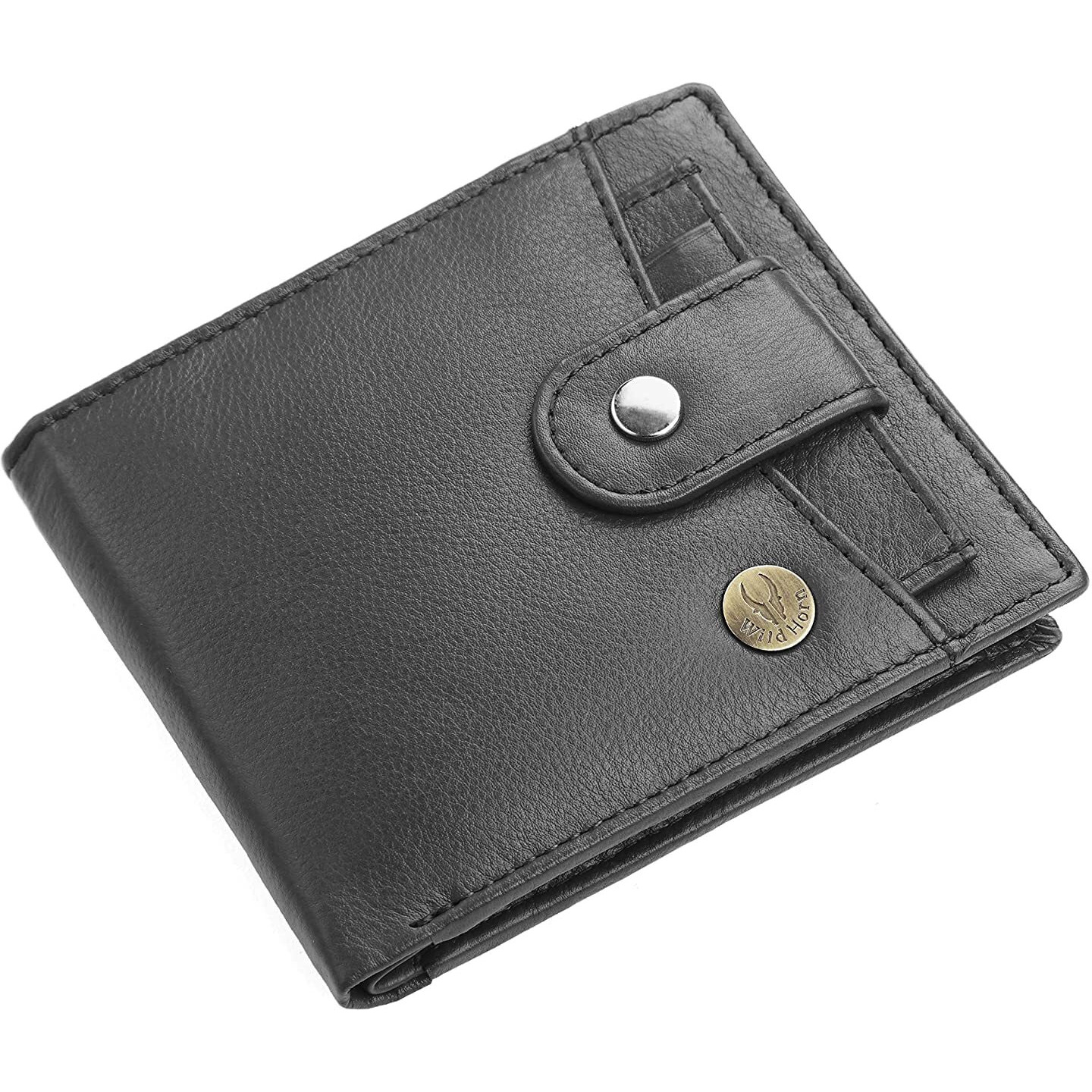 WildHorn Leather Wallet for Men (Jade Black)