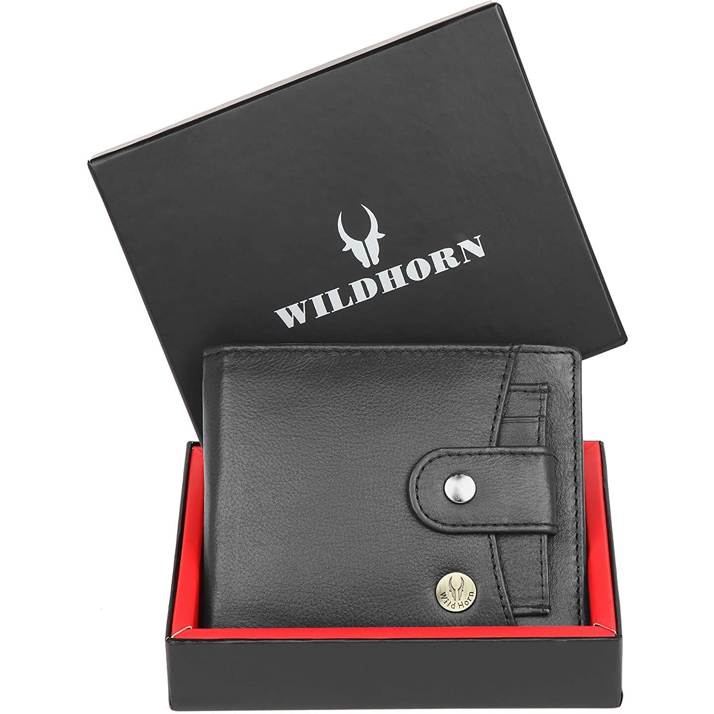 WildHorn Leather Wallet for Men (Jade Black)