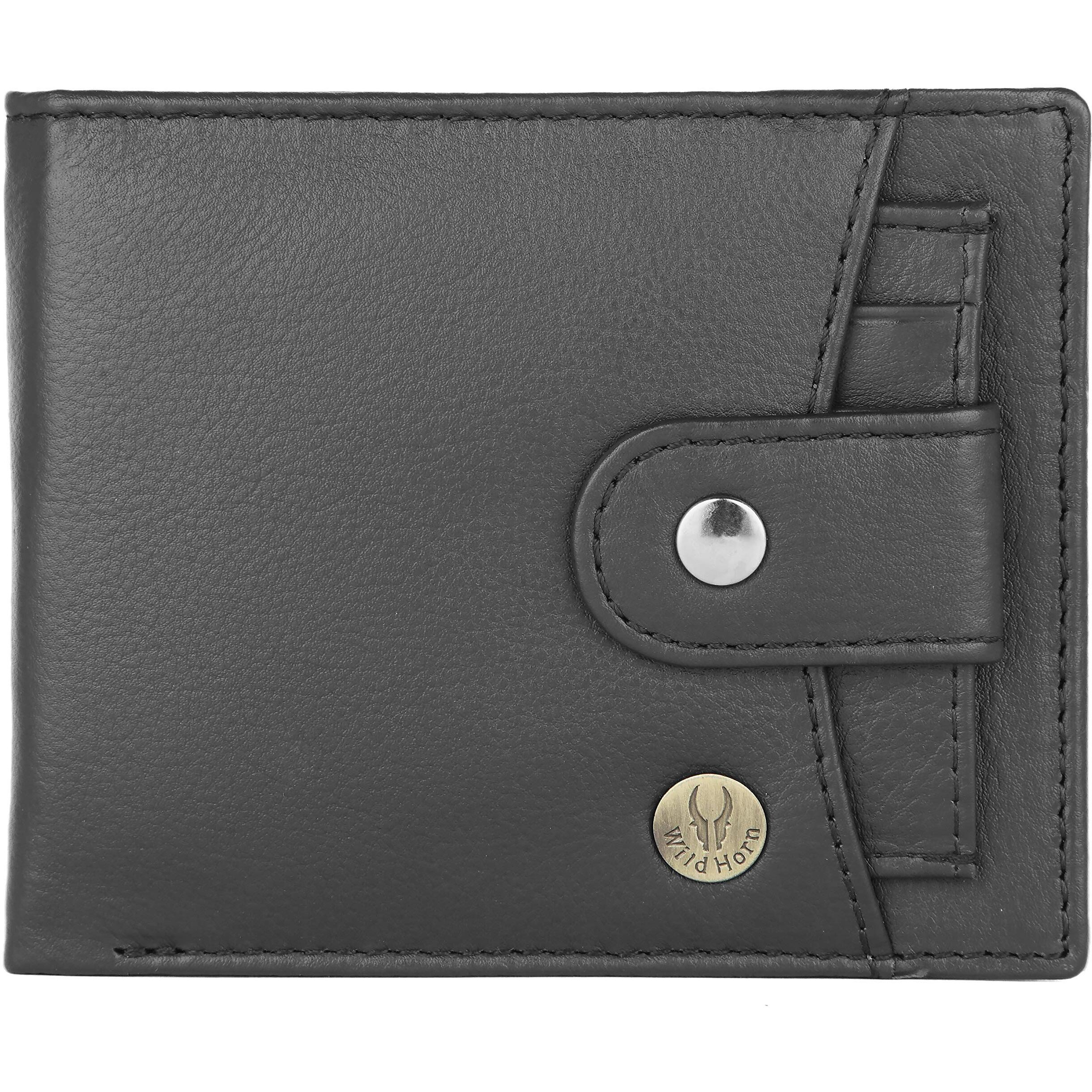 WildHorn Leather Wallet for Men (Jade Black)