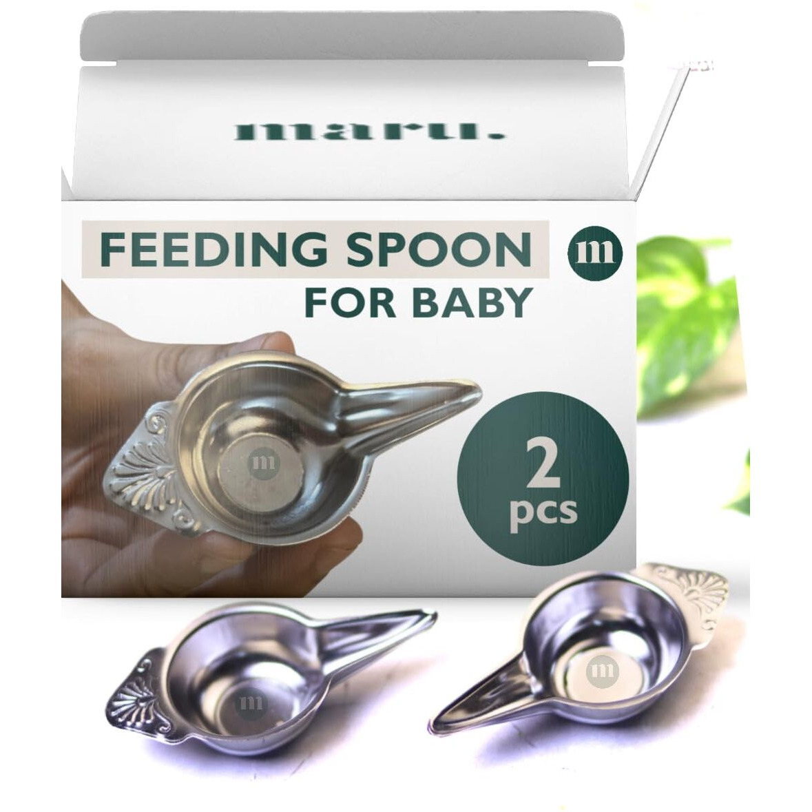 MARU Paladai for Baby Feeding Set of 2-20ml Each, New Born Baby Essentials - Multiple Uses as Milk Feeder, Medicine Dropper & Feeding Spoon - Perfect for Newborns and Babies Age 6 to 12 Months