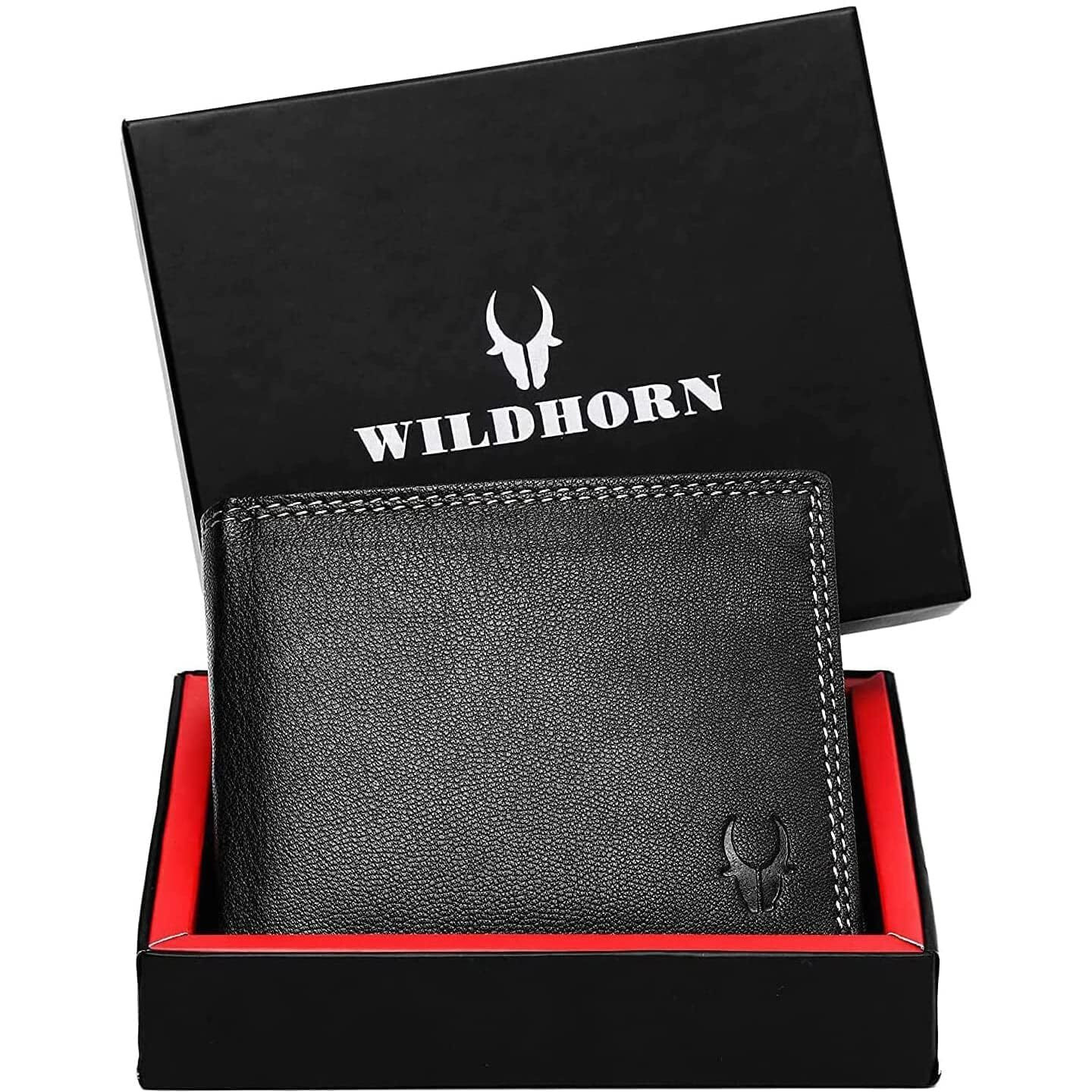 WildHorn Men s Denial Leather Wallet (Jade Black)