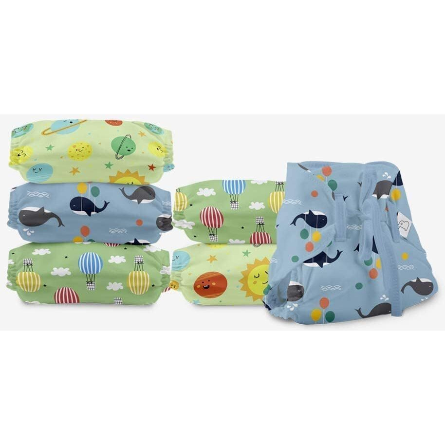 SuperBottoms DryFeel Baby Langot 0-6 months l Organic Cotton Modern Baby Nappy l Mess-free Langot with Gentle Elastics l Super DryFeel Top Layer l Diaper-free Time Essential | 6 Pack