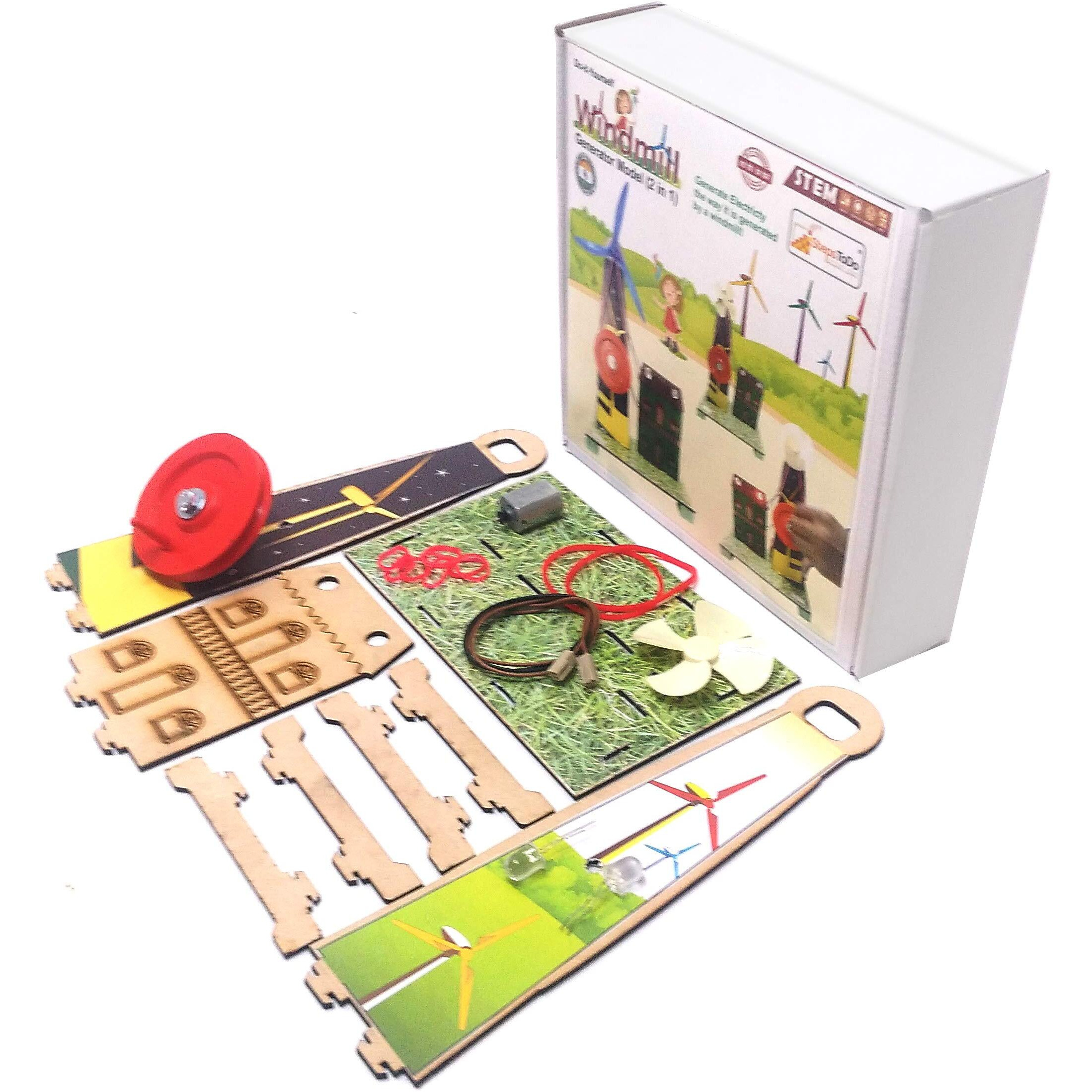 StepsToDo Wind Turbine Science Kit. Windmill Making Kit for Students. Electricity from Flowing Air. Science Teaching and Learning Aid