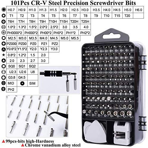 TEC TAVAKKAL Latest PC Repair Screwdriver Set, 110 in 1 Professional Precision Screwdriver Set, Multi-Function Magnetic Repair Computer Tool Kit For Mobiles/Tablets/Glasses/Laptop/PC Gray