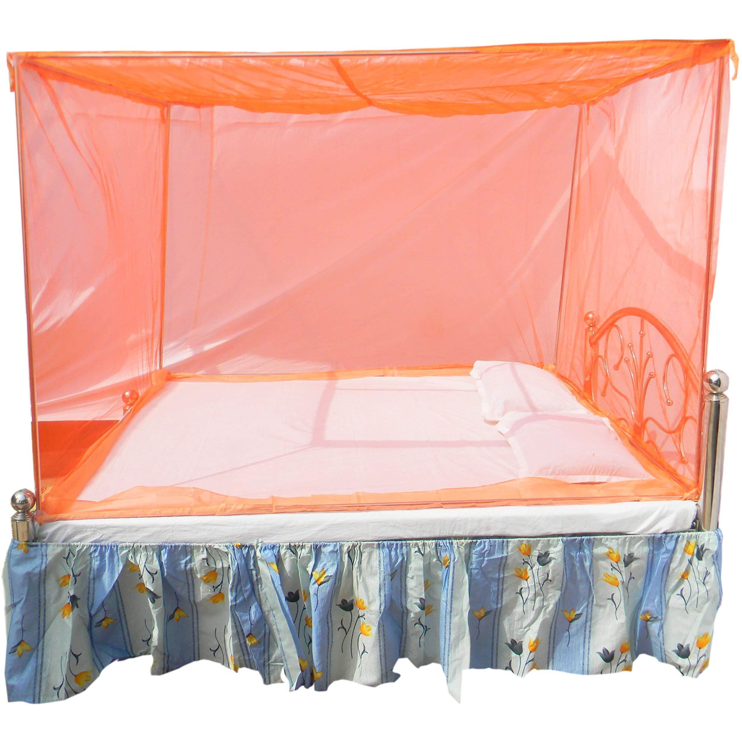 IBLAY 10x6.5 FT Peach Mosquito NET for Double Bed Maharani Quality Material - Mosquito Net Machardani King Size Bed
