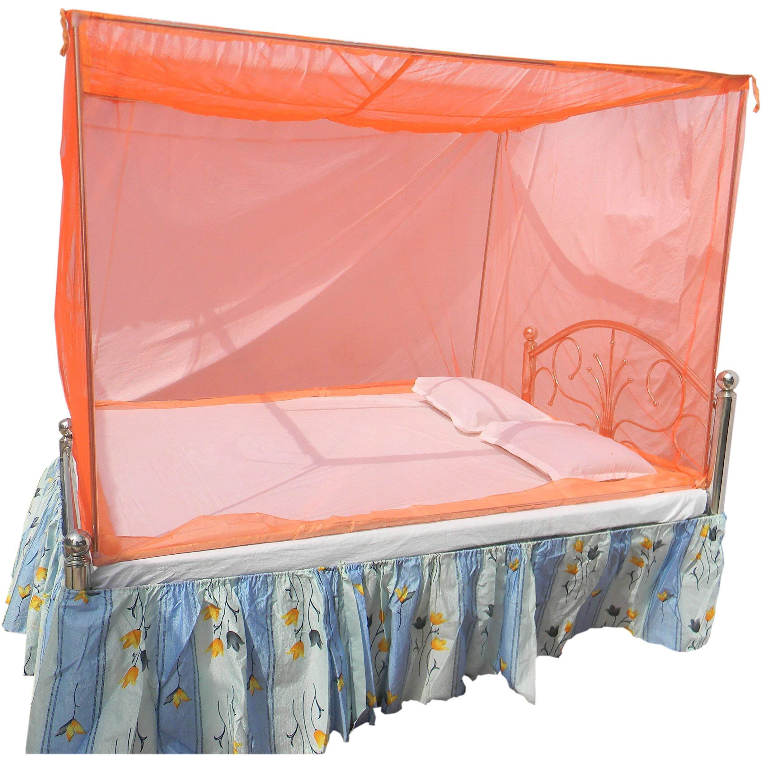 IBLAY 10x6.5 FT Peach Mosquito NET for Double Bed Maharani Quality Material - Mosquito Net Machardani King Size Bed