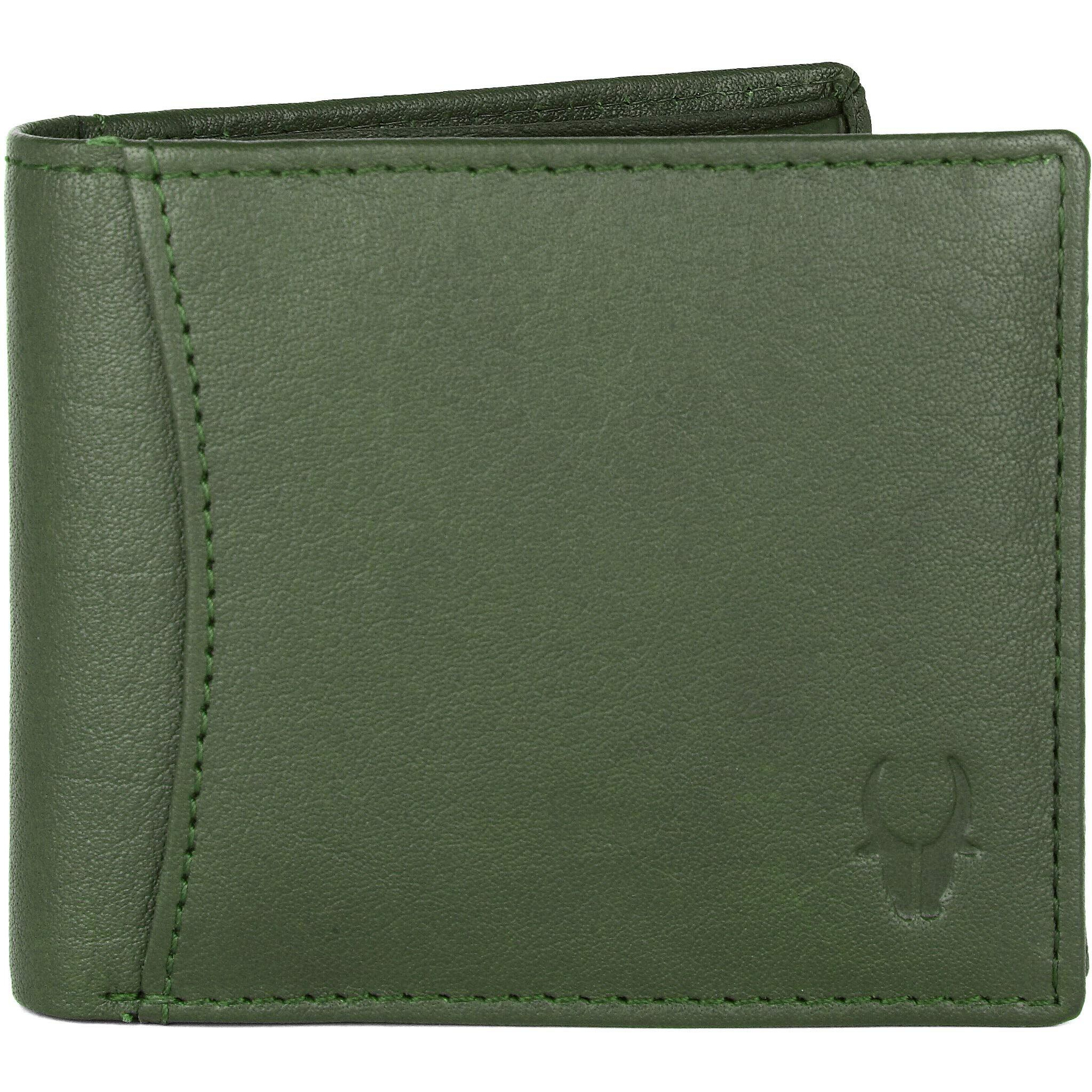 WildHorn RFID Protected Leather Wallet for Men, Green