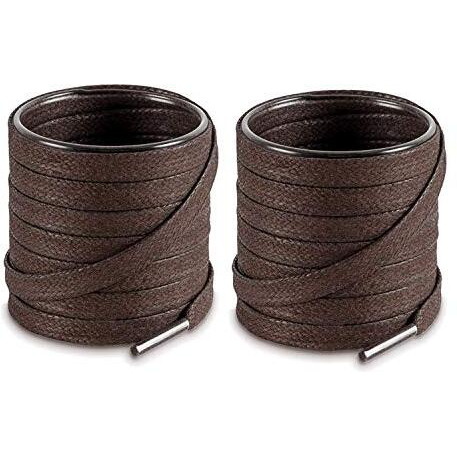 SHOESHINE flat cotton shoe laces for casual, sneaker shoes or boot 8mm wide Dark Brown