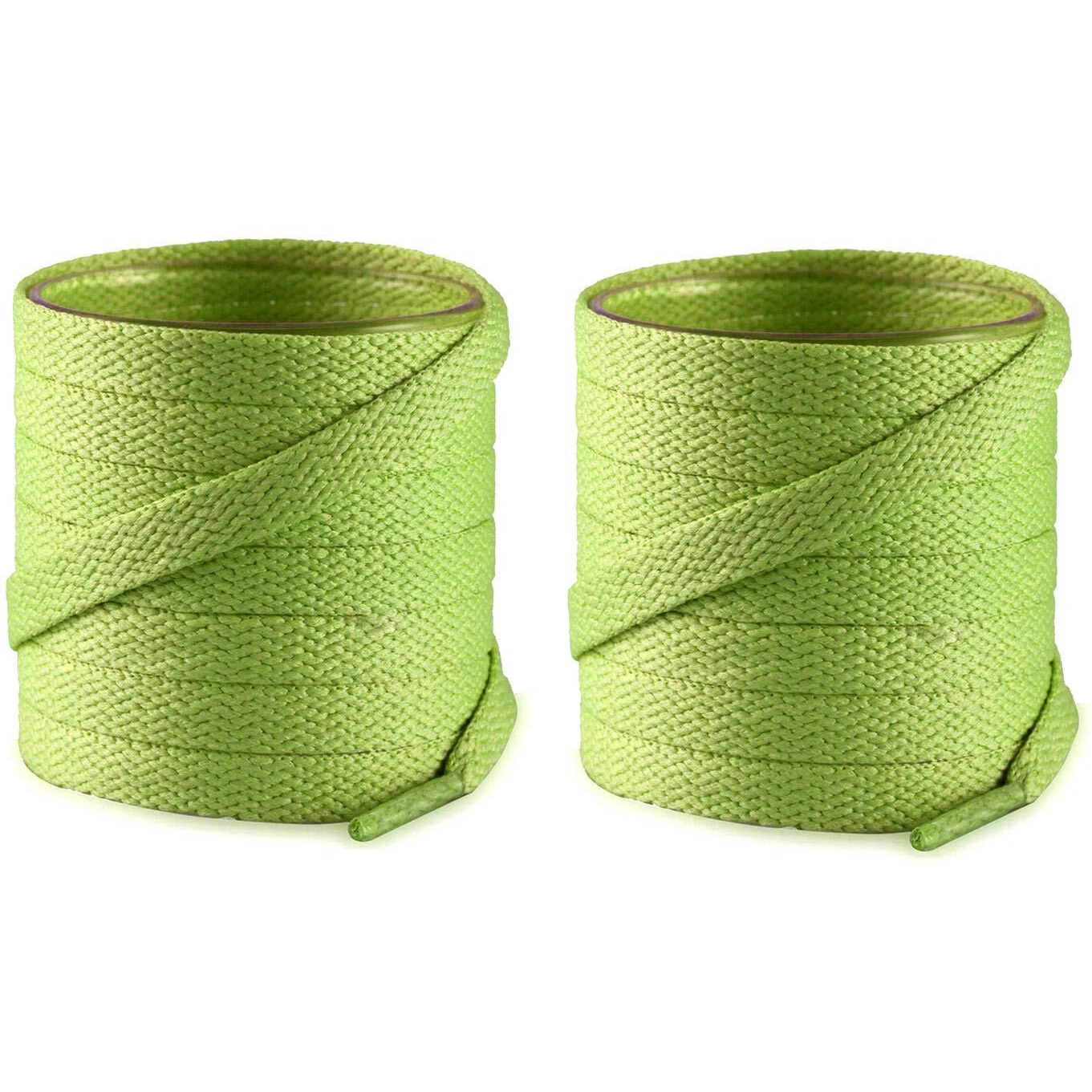 Lify 2 Pair Polyester Flat Shoe Laces for Athletic, Running - 5/16 Wide Shoelaces for Sneakers Shoes Boot Strings (180CM (70.86 Inch), Parrot Green)