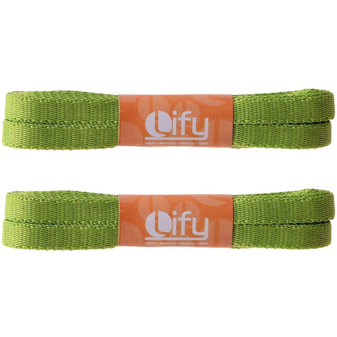 Lify 2 Pair Polyester Flat Shoe Laces for Athletic, Running - 5/16 Wide Shoelaces for Sneakers Shoes Boot Strings (180CM (70.86 Inch), Parrot Green)