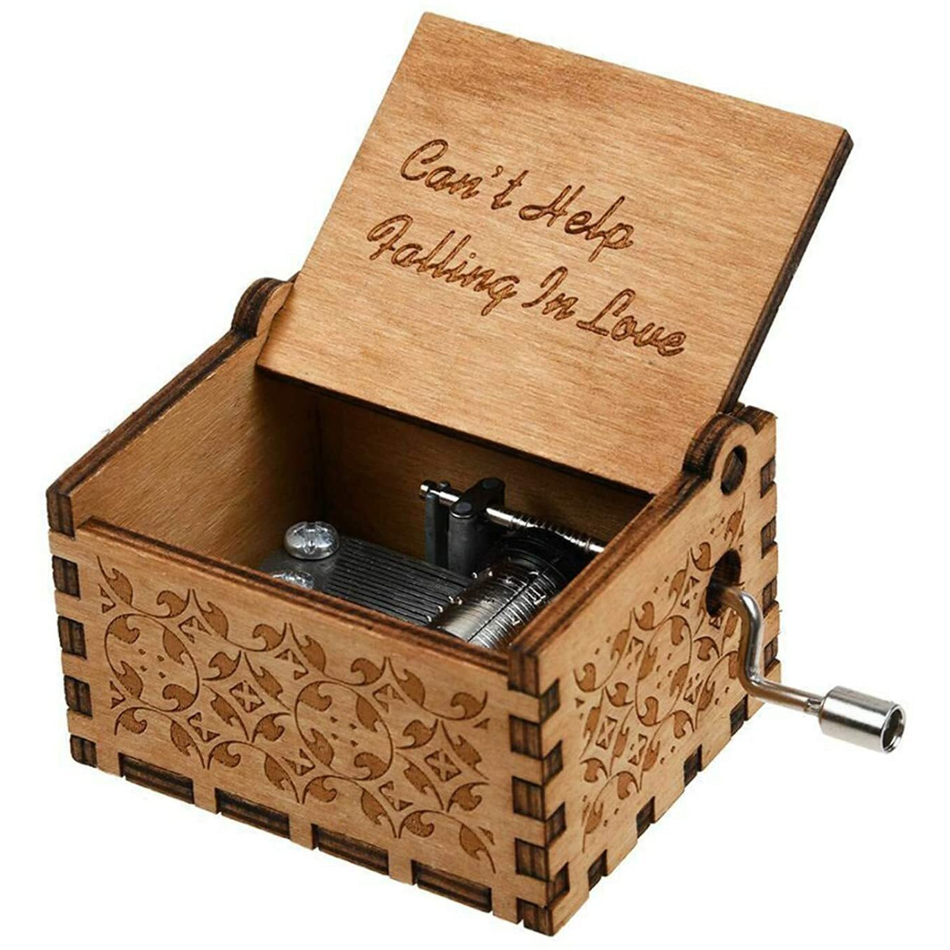 Zesta Wooden Cant Help Falling In Love Music Box/Vintage Hand Crank Musical Gifts for Men Birthday Special/Birthday Gift for Girls/Wooden Musical Box Gift for Wife