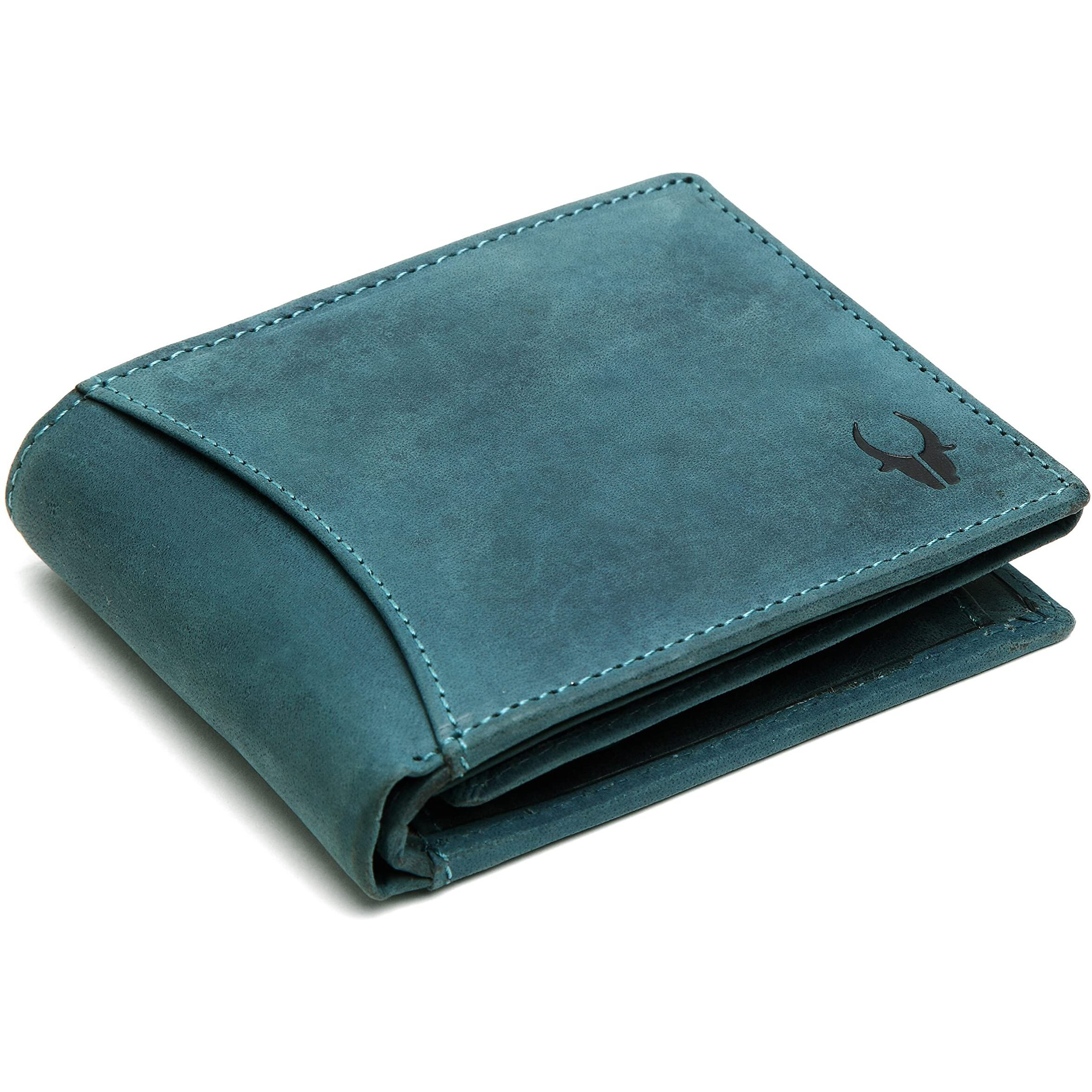 WildHorn Blue Leather Men s Wallet and Card Case (WH1173)