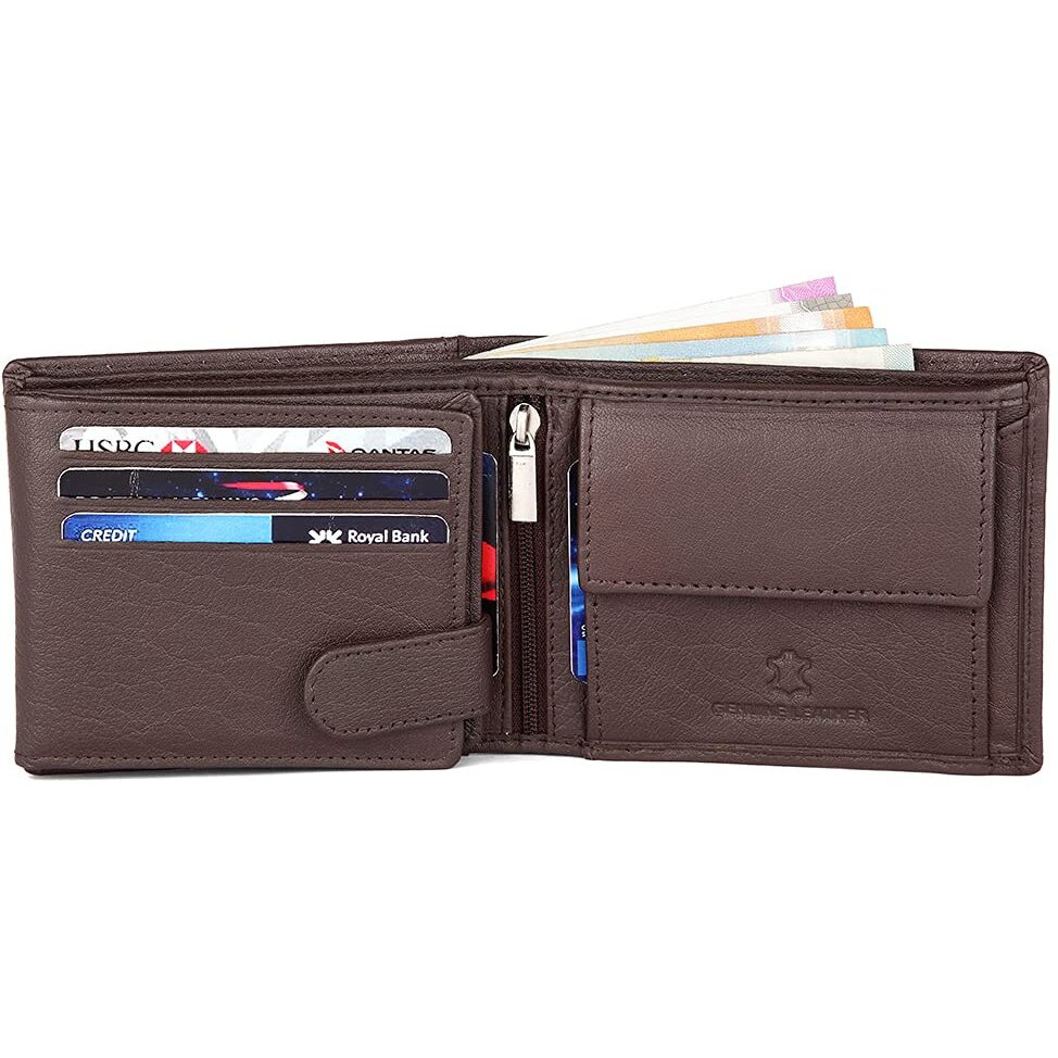 WildHorn Brown Leather Men s Wallet and Blue Safiano Card Case (WH1173)