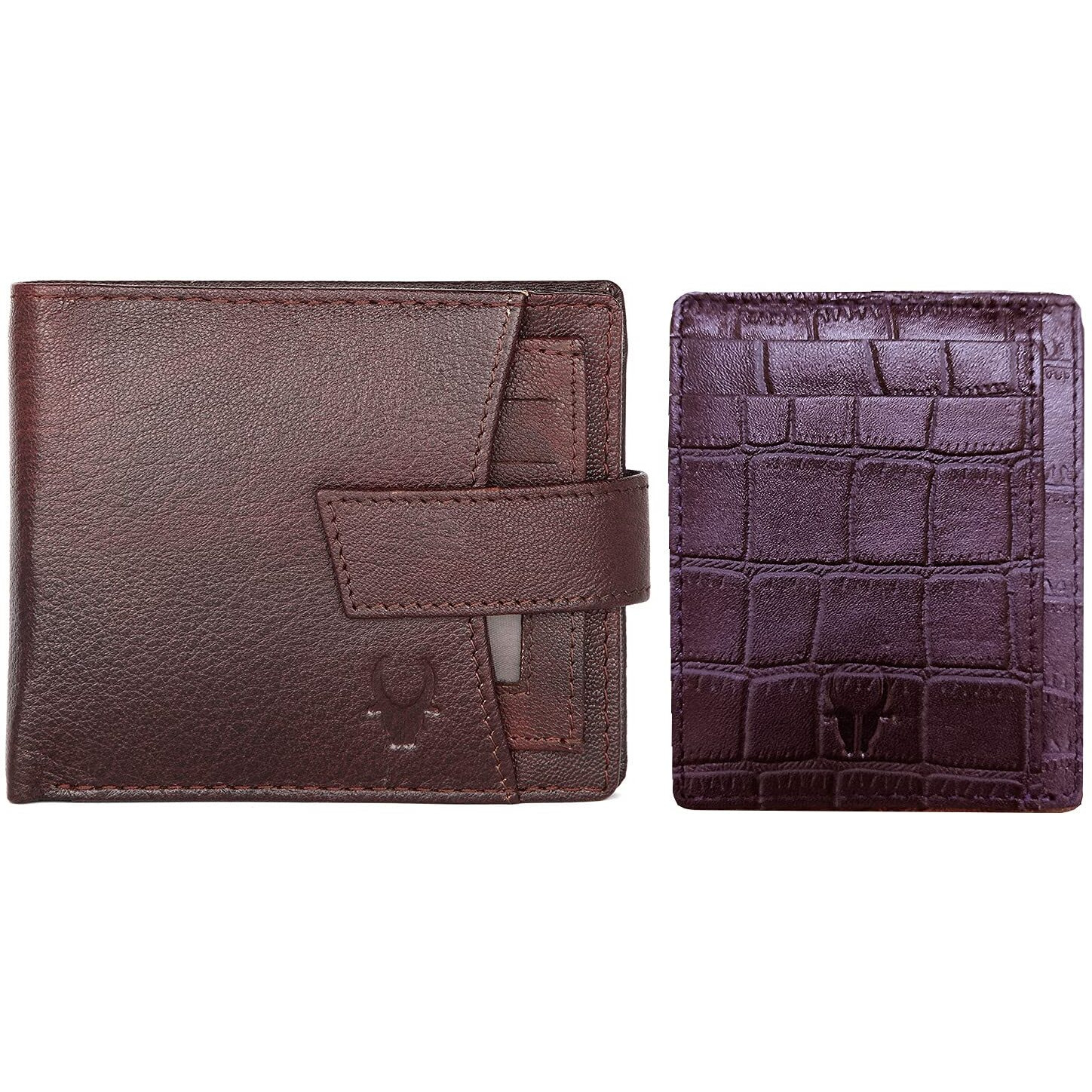 WildHorn Maroon & Brown Leather Men s Wallet (699710)