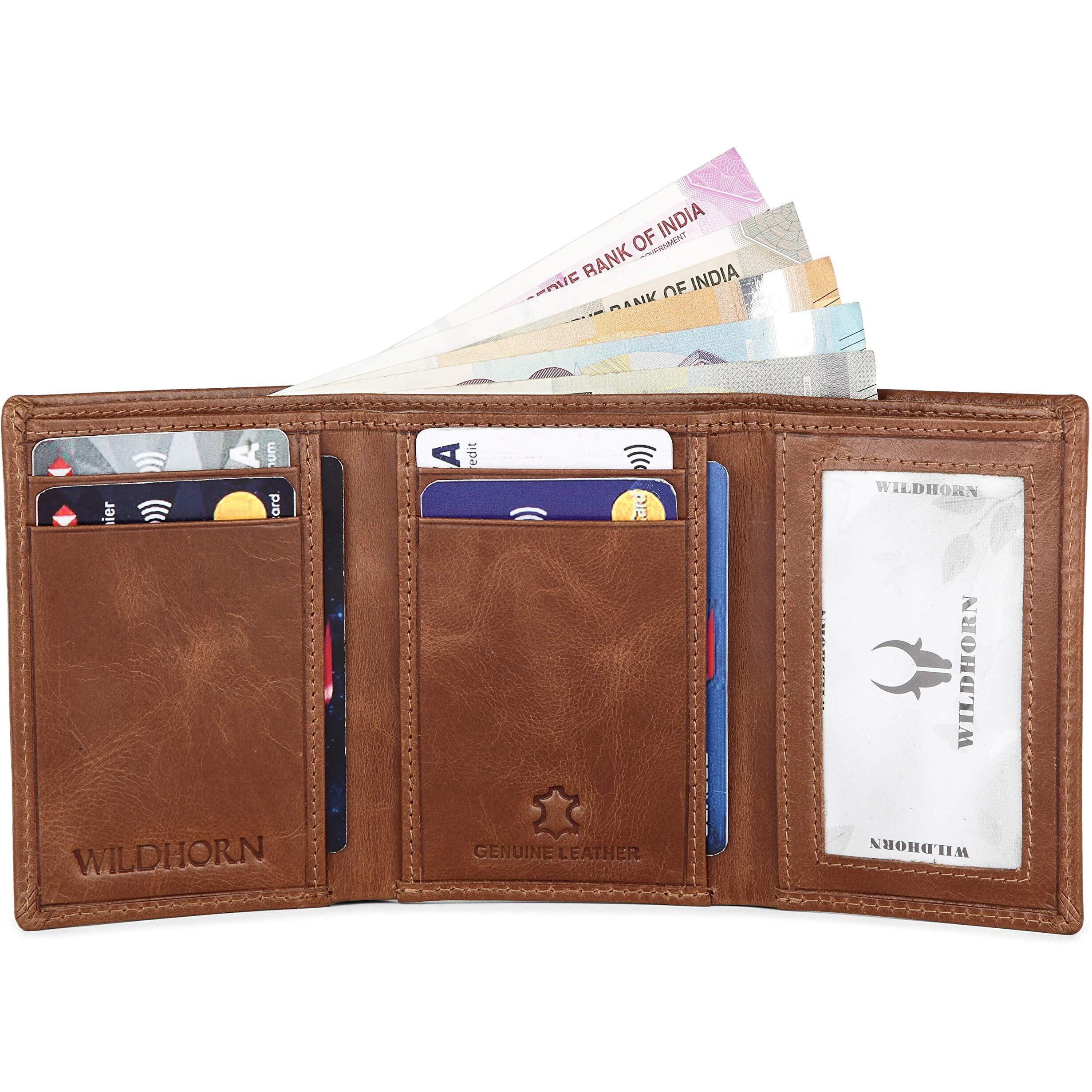 WildHorn Rfid Protected Leather Wallet For Men,Tan