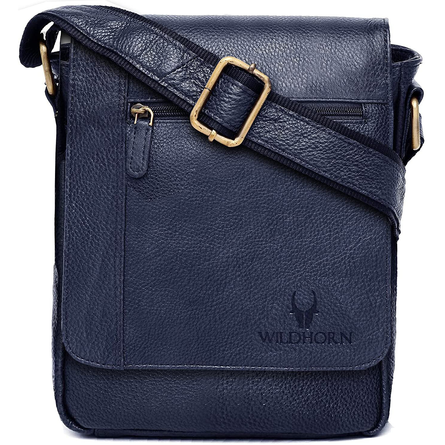 WildHorn Leather Sling Messenger Bag for Men I Multipurpose Crossbody Bag I Travel Bag with Adjustable Strap I IDIMENSION L- 8 inch H- 10.5 inch W- 2.75 inch