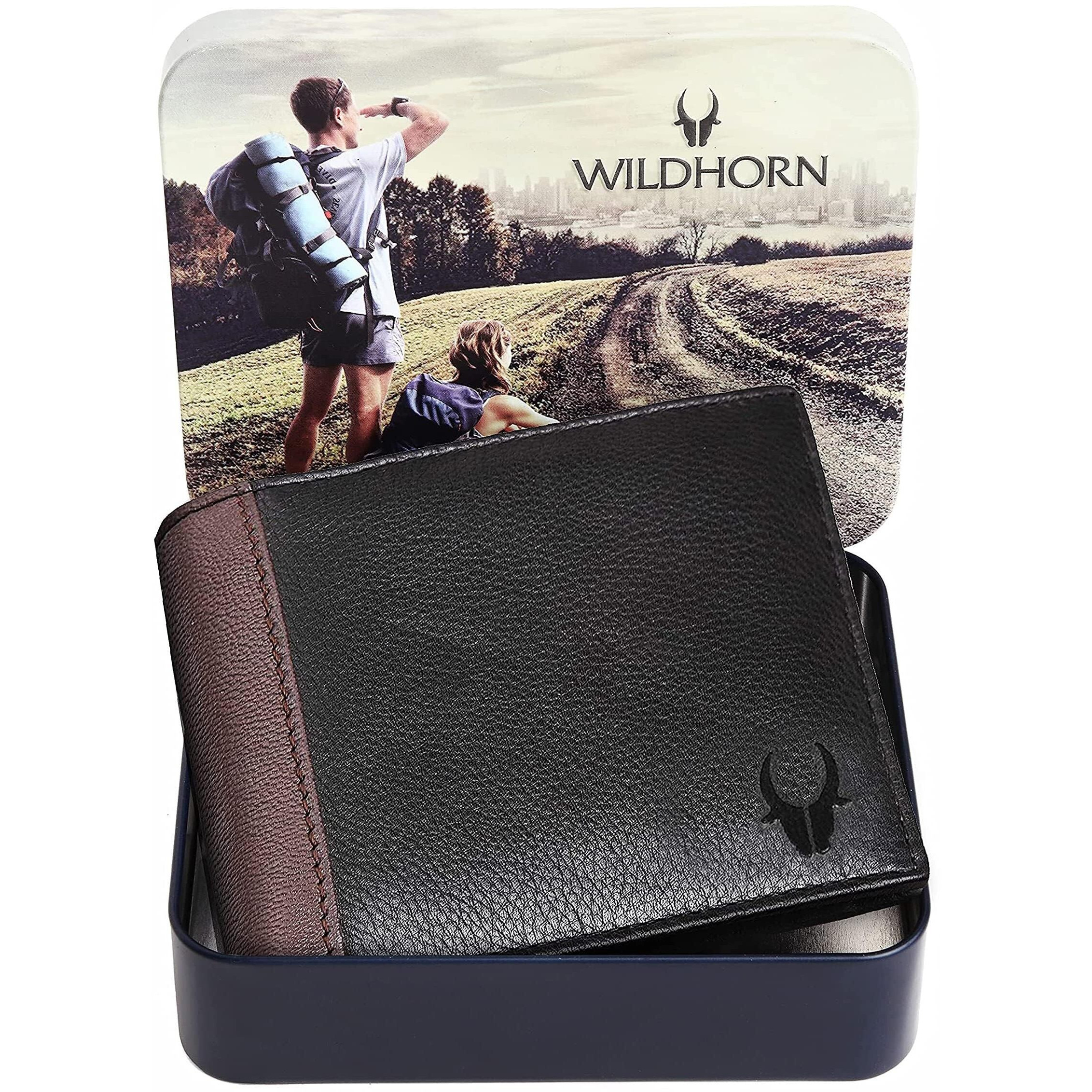 WildHorn Black & Brown Leather Men s Wallet (699710)