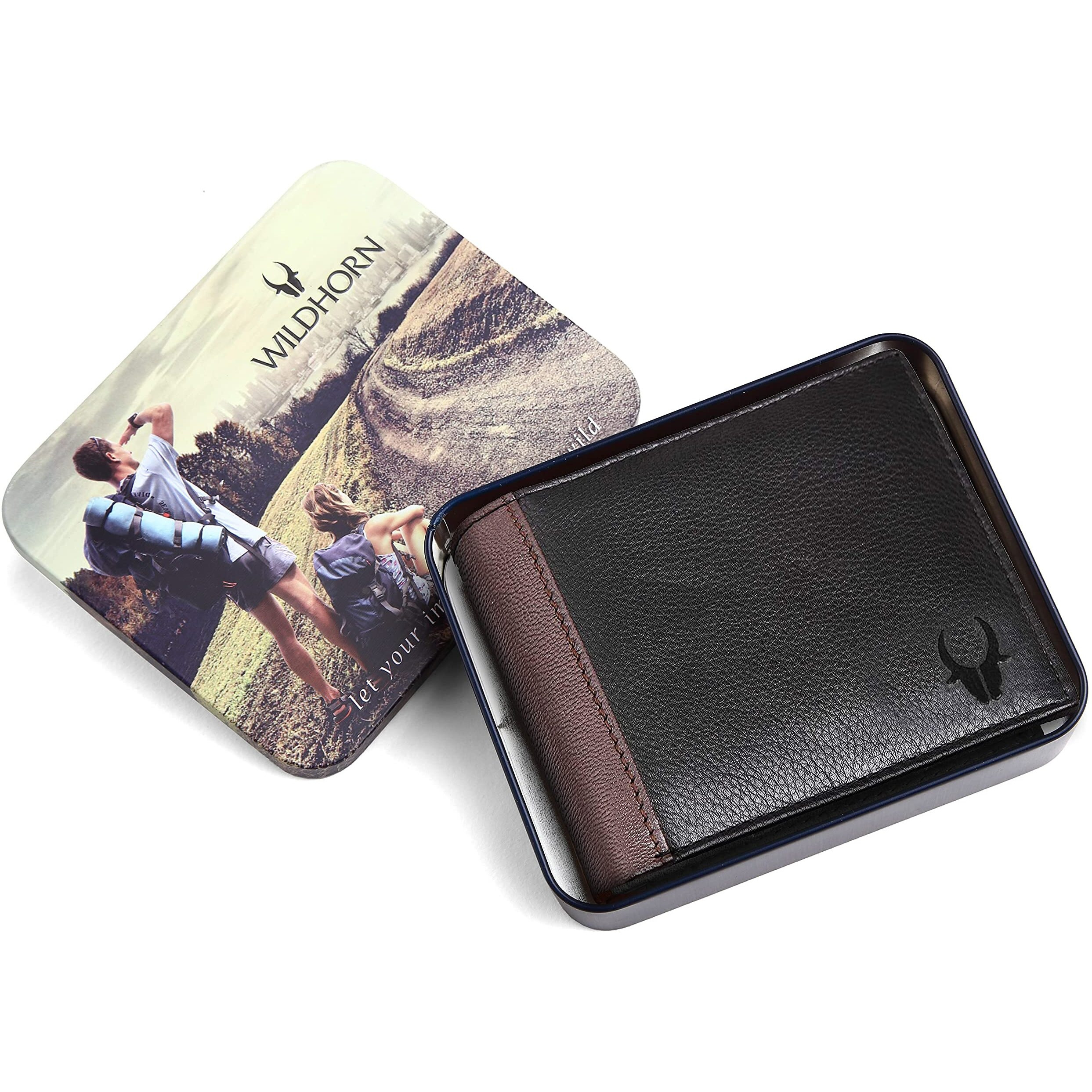 WildHorn Black & Brown Leather Men s Wallet (699710)