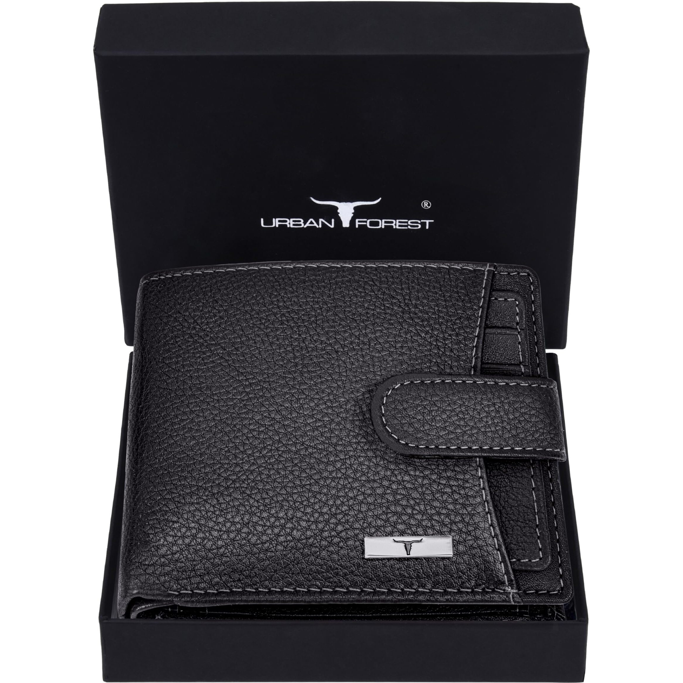 URBAN FOREST Oswald Black Leather Wallet for Men