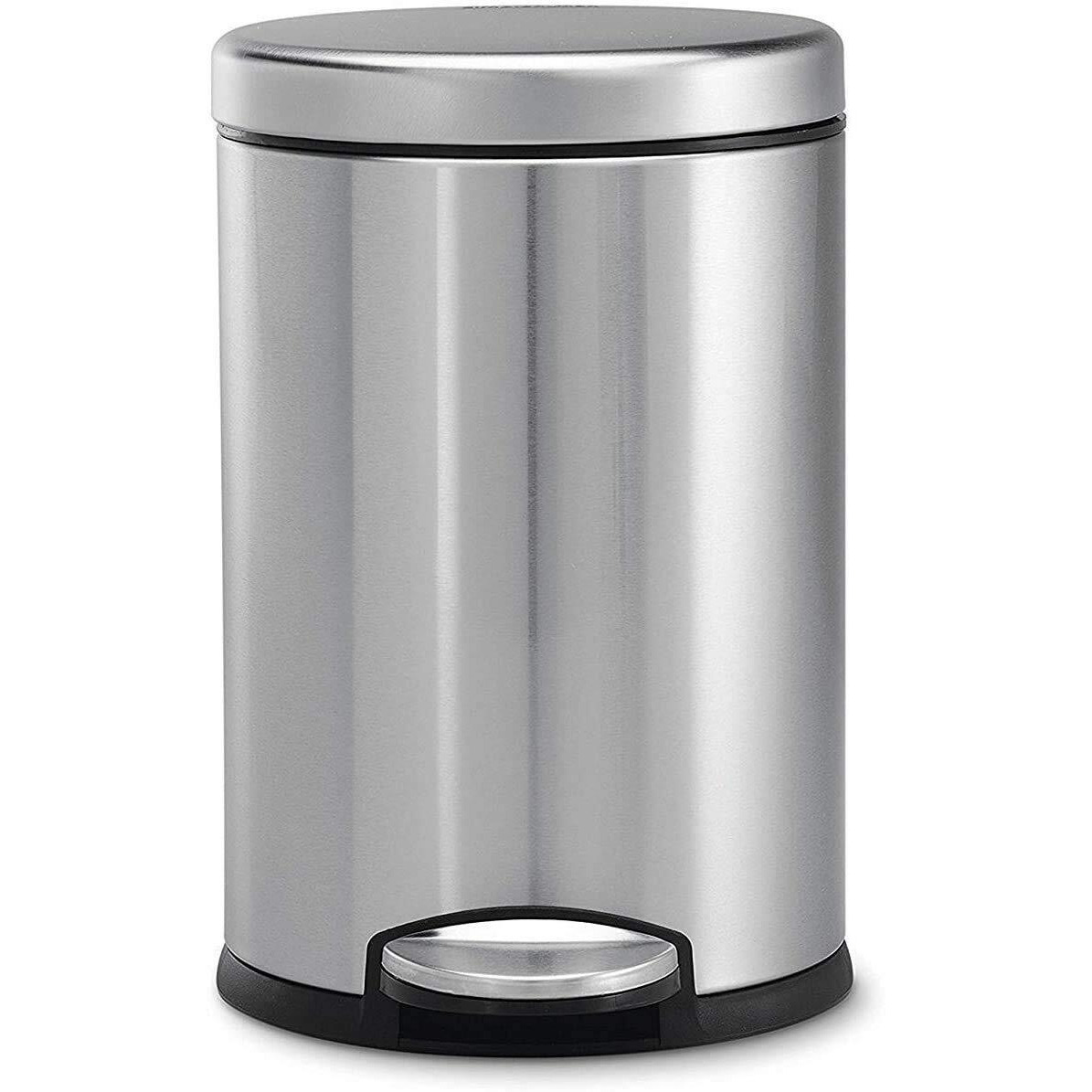 OPR 8 Ltr Stainless Steel Plain Pedal Dustbin with Lid And Bucket| Trash Can, Round Shape Dustbin for Home, Bathroom, Outdoor, Indoor, Kitchen, Bedroom, Office With Lid - (8 * 13 Inches- 8 Litres)