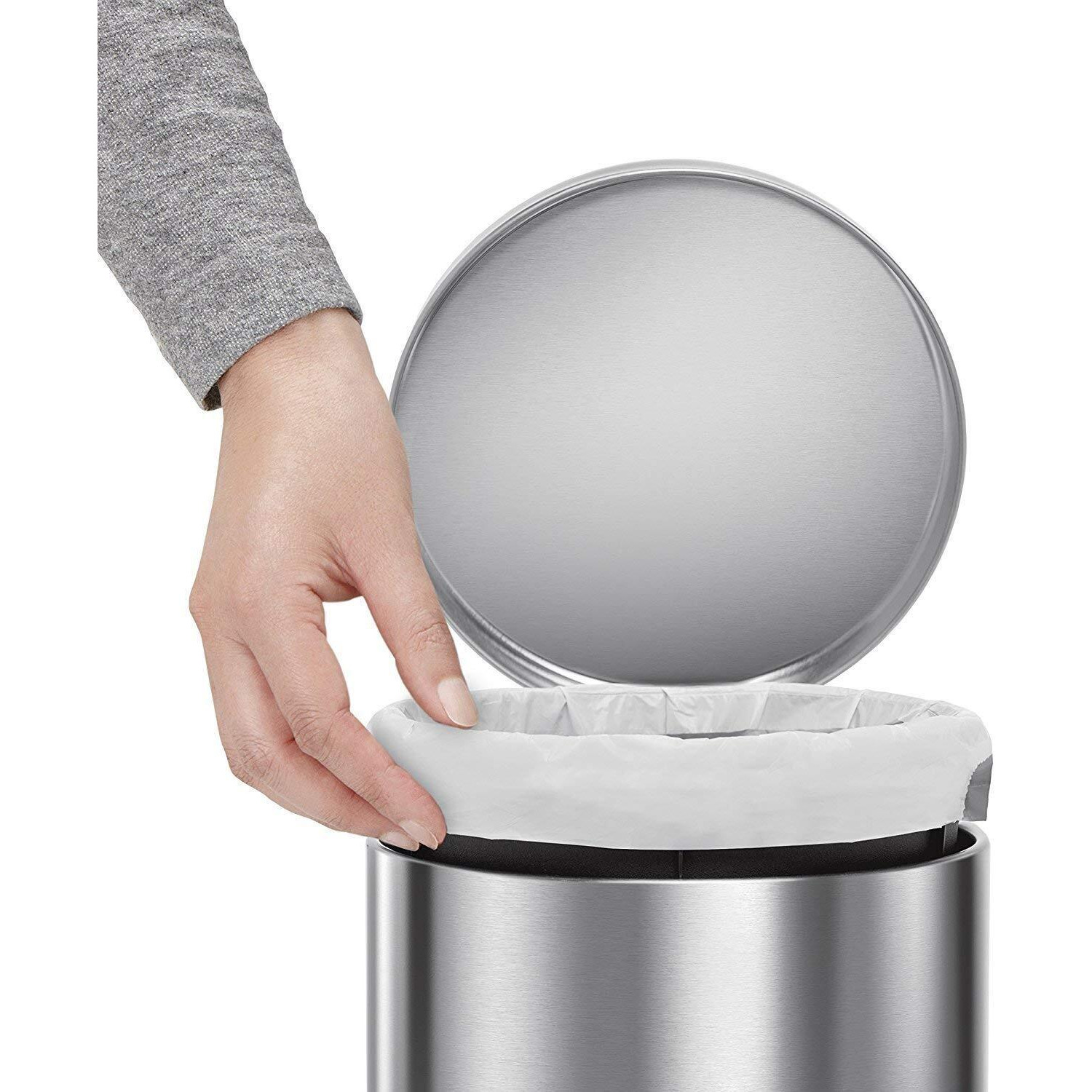 OPR 8 Ltr Stainless Steel Plain Pedal Dustbin with Lid And Bucket| Trash Can, Round Shape Dustbin for Home, Bathroom, Outdoor, Indoor, Kitchen, Bedroom, Office With Lid - (8 * 13 Inches- 8 Litres)