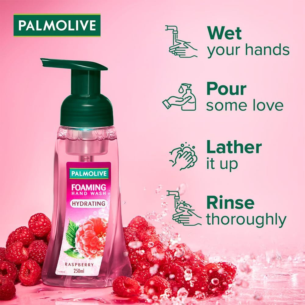 Palmolive Hydrating Raspberry Foaming Handwash Liquid , 250Ml Dispenser Bottle, Wash Away Germs, Refreshing Fragrance Hand Wash