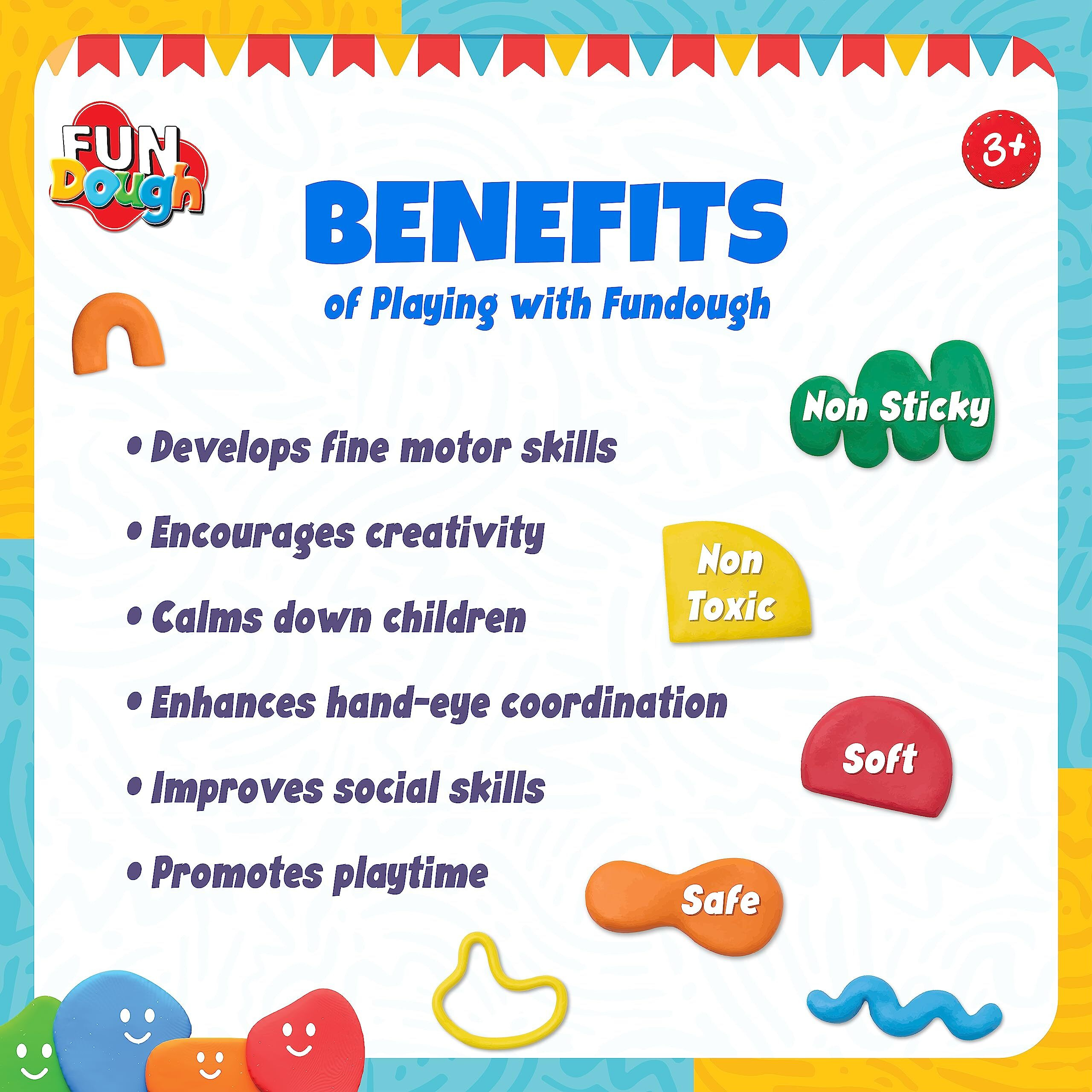 Fun Dough Funskool-Fundough Playset Ice Cream Shop, Make Ice-Cream With Colourful, Molds And Extruder, Multicolour, Dough, Toy, Shaping, Sculpting, 3 Years