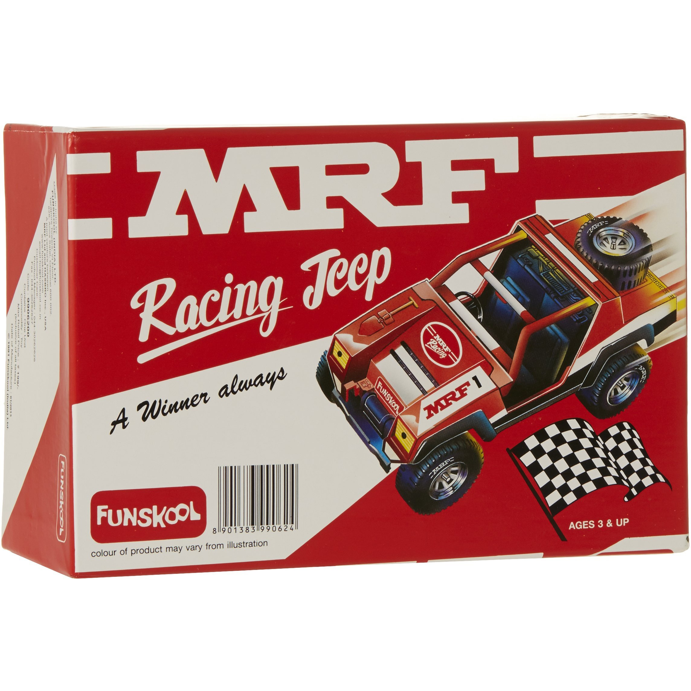 Giggles Funskool - Mrf Racing Jeep, Multicolour Push And Go Vehicle, Develops Hand-Eye Coordination, 12 Months & Above, Infant And Preschool Toys, Multicolor