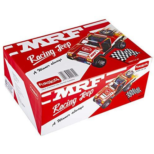 Giggles Funskool - Mrf Racing Jeep, Multicolour Push And Go Vehicle, Develops Hand-Eye Coordination, 12 Months & Above, Infant And Preschool Toys, Multicolor