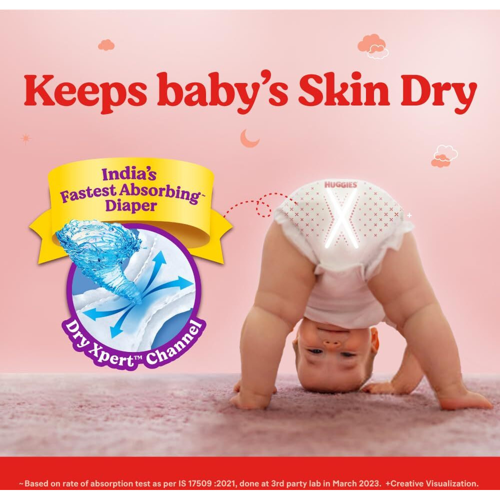 Huggies Complete Comfort Wonder Pants | Pant Style Baby Diapers Xxl Size, 24 Count | India's Fastest Absorbing Diaper, Patented Dry Xpert Channel, Ideal For 15 To 25 Kgs