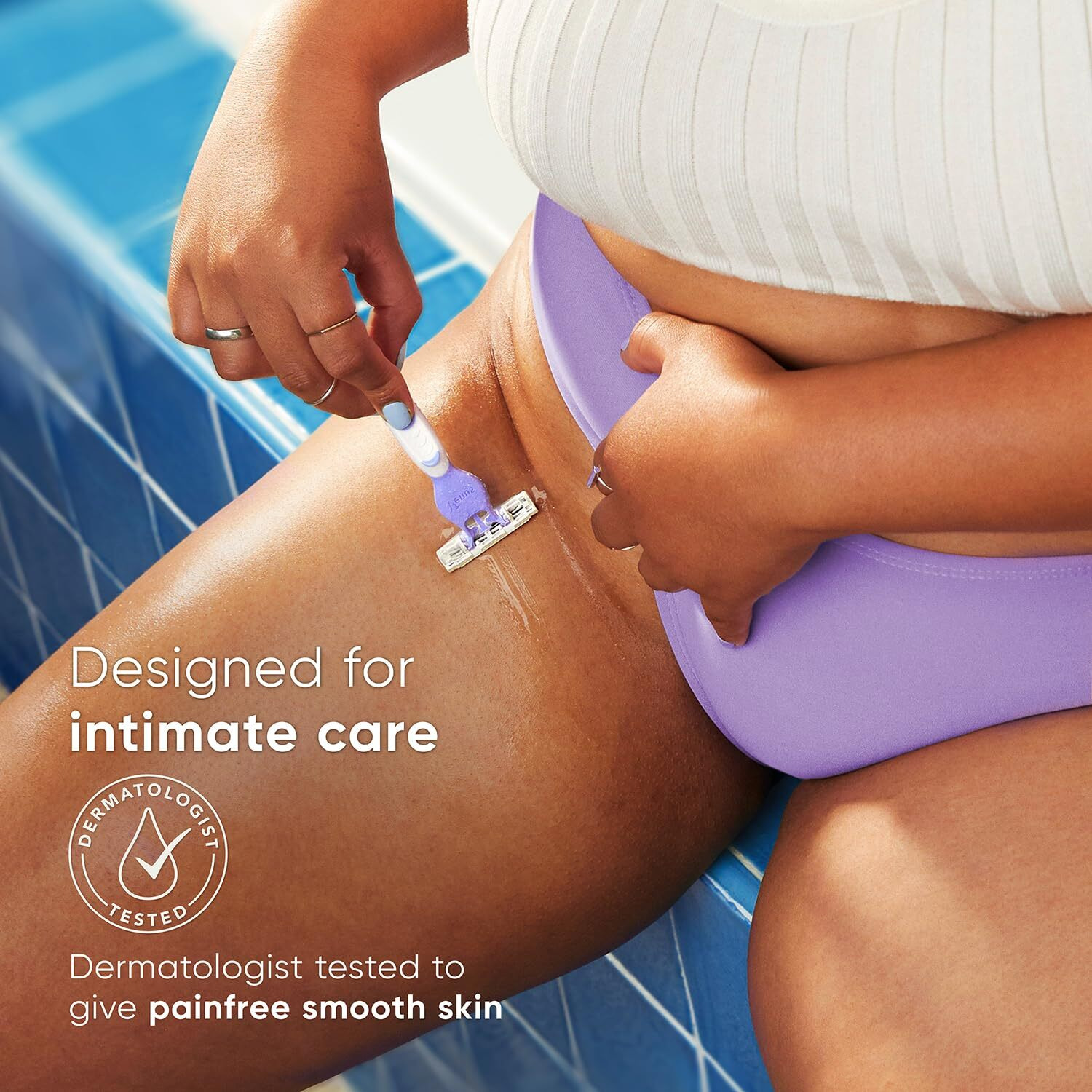 Gillette Venus Bikini Sensitive Hair Removal, 2 Women Razors |Intimate Care| Derm Tested|No Irritation