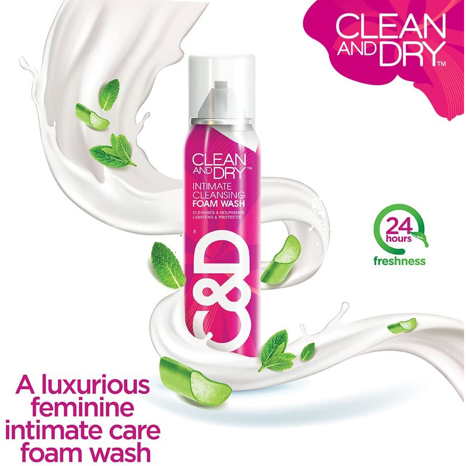 Clean & Dry | Intimate Cleansing Foam Wash | Cleanses & Nourishes | Prevents Infections | No Itching, Burning, White Discharge | 85G