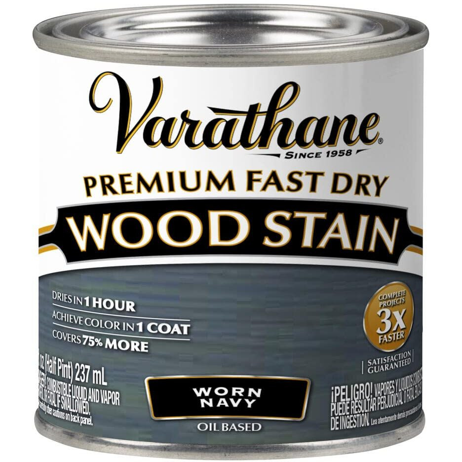 Rust-Oleum Varathane 333617 Premium Fast Dry Wood Stain (Half Pint/236Ml) - Worn Navy