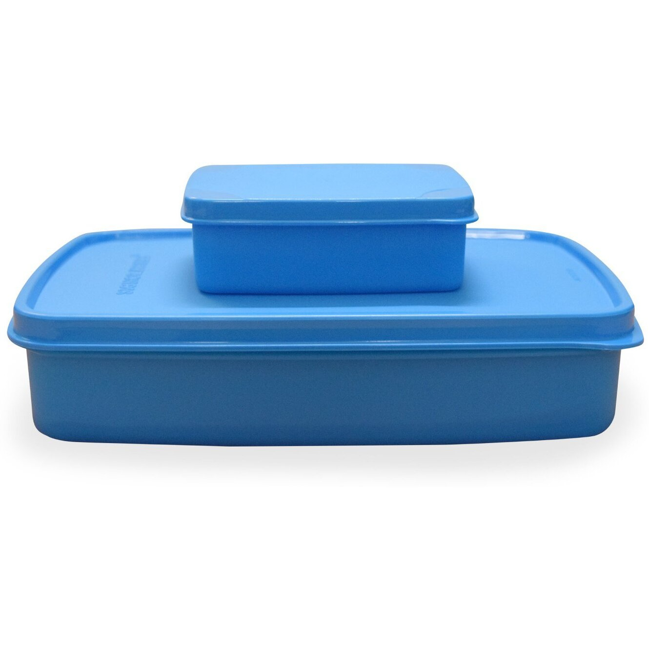 Signora Ware Easy Jumbo Compartment Lunch Box Set Of 2,Bpa Free Plastic,Microwave Safe Food Grade Tiffin Boxes Office School,Leak Proof Air Tight (850Ml+150Ml,Rectangular,Blue,2 Section Storage)