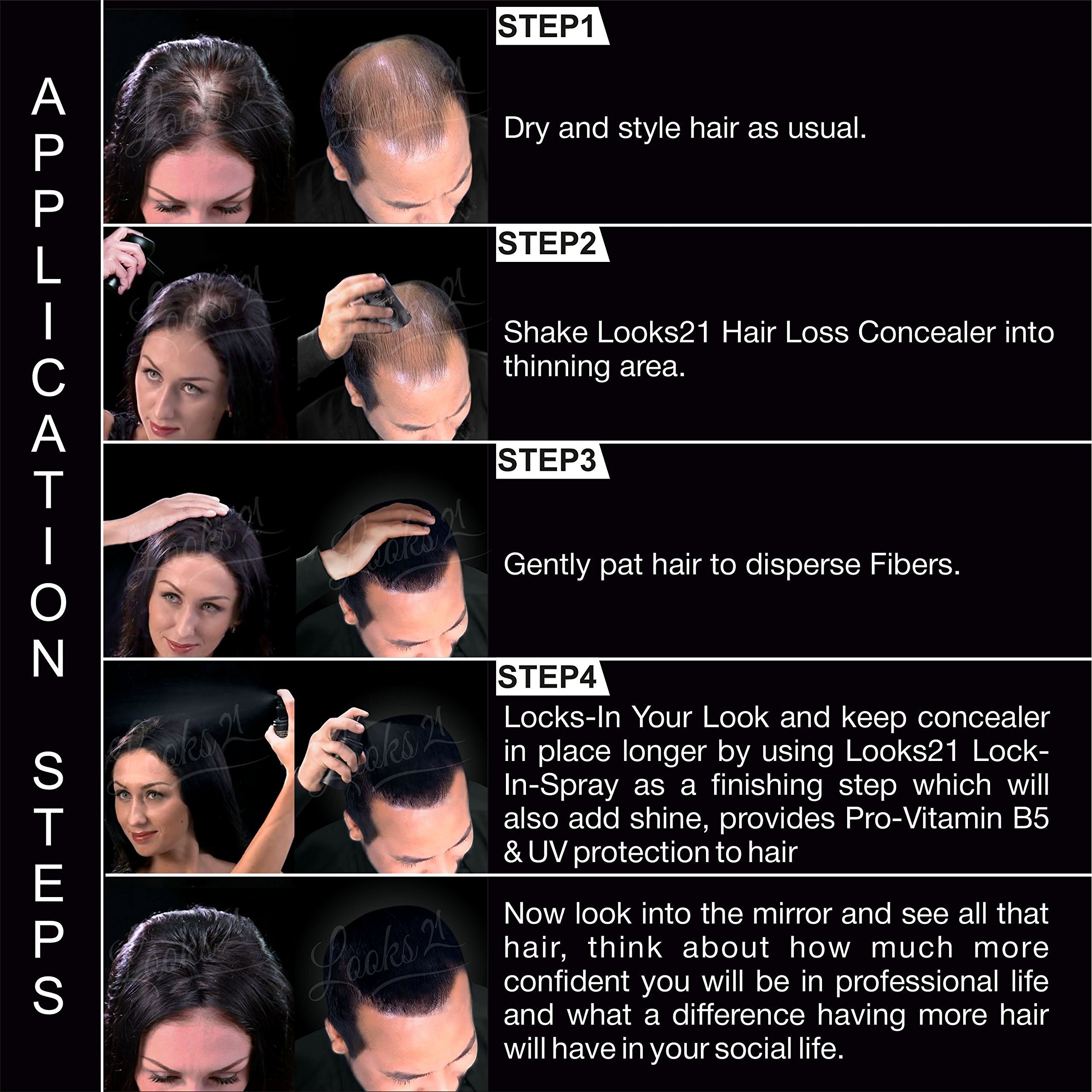 Looks21 Hair Loss Concealer (Natural Black, 15Gm / 0.52Oz)