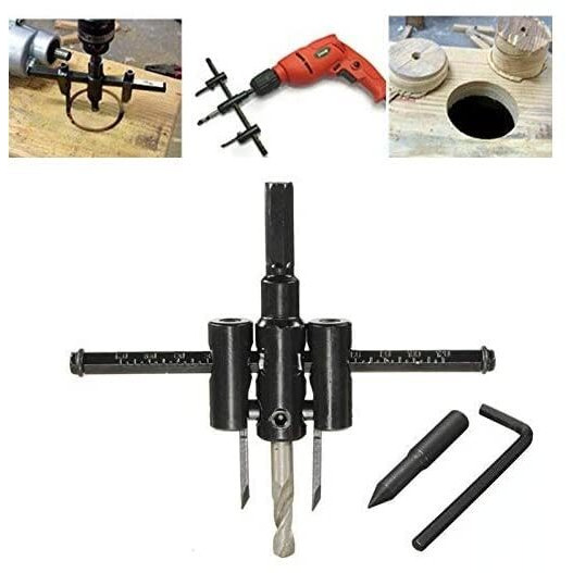 Shuang You Adjustable Metal Wood Circle Cutter Kit Hole Saw Drill Bit Diy Tool 30-300 Mm