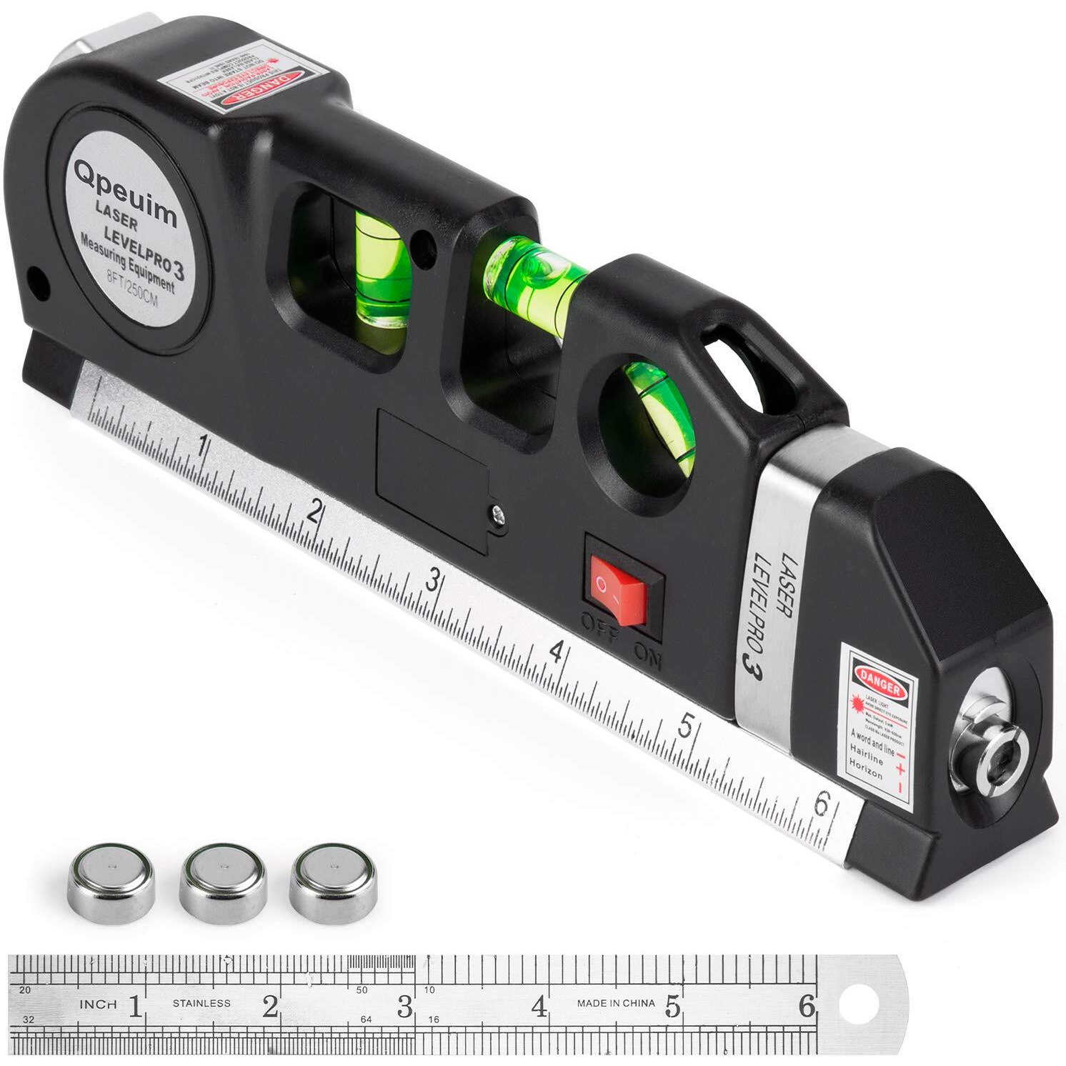 Silimade Laser Level Tool, Multipurpose Laser Level Kit Standard Cross Line Laser Level Laser Line Leveler Beam Tool With Metric Rulers By Qpeuim