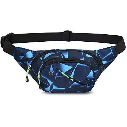 Gustave Waist Bag,Fitness Waist Bag For Men,Outdoor Sports Fashion Waist Bag (Geometric Blue)