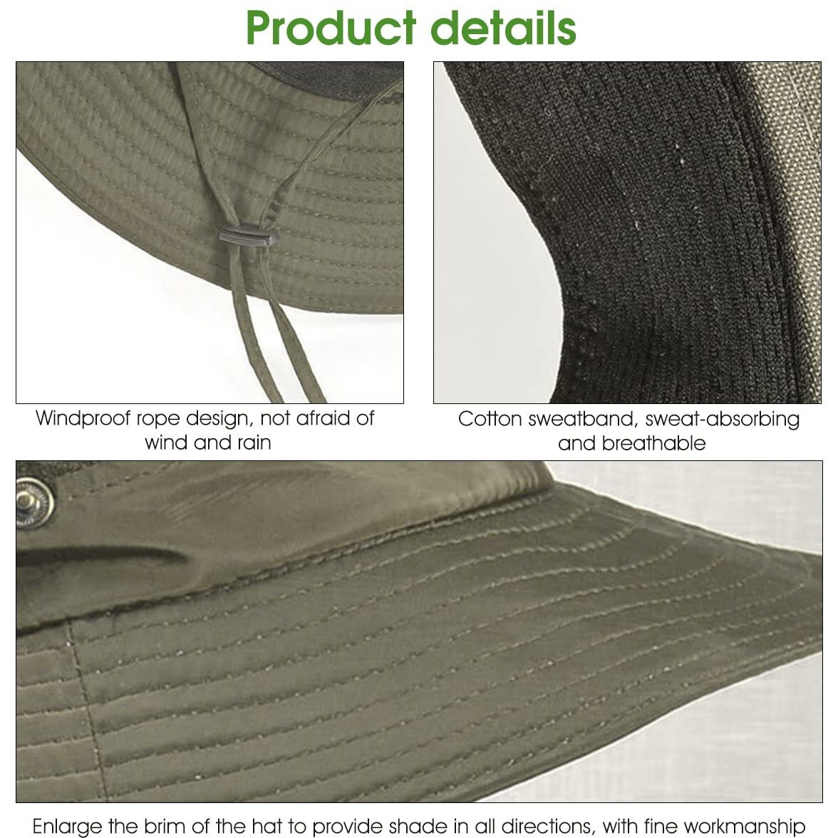 Gustave Synthetic Mens Sun Hat Wide Brim Summer Sun Protection Cap For Men Round Cap For Men Uv Protection Round Sun Cap For Hiking, Fishing, Gardning, Travel (Multi-Colour) Army Green, Free Size