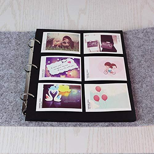 Hasthip Photo Album, Felt Cover Photo Scrapbook Memory Book Hand Made Diy Albums With 30 Sheets Mothers Day Gift For Mom, Wedding Baby Journal(Grey, 7.5 X 6.9 Inch)