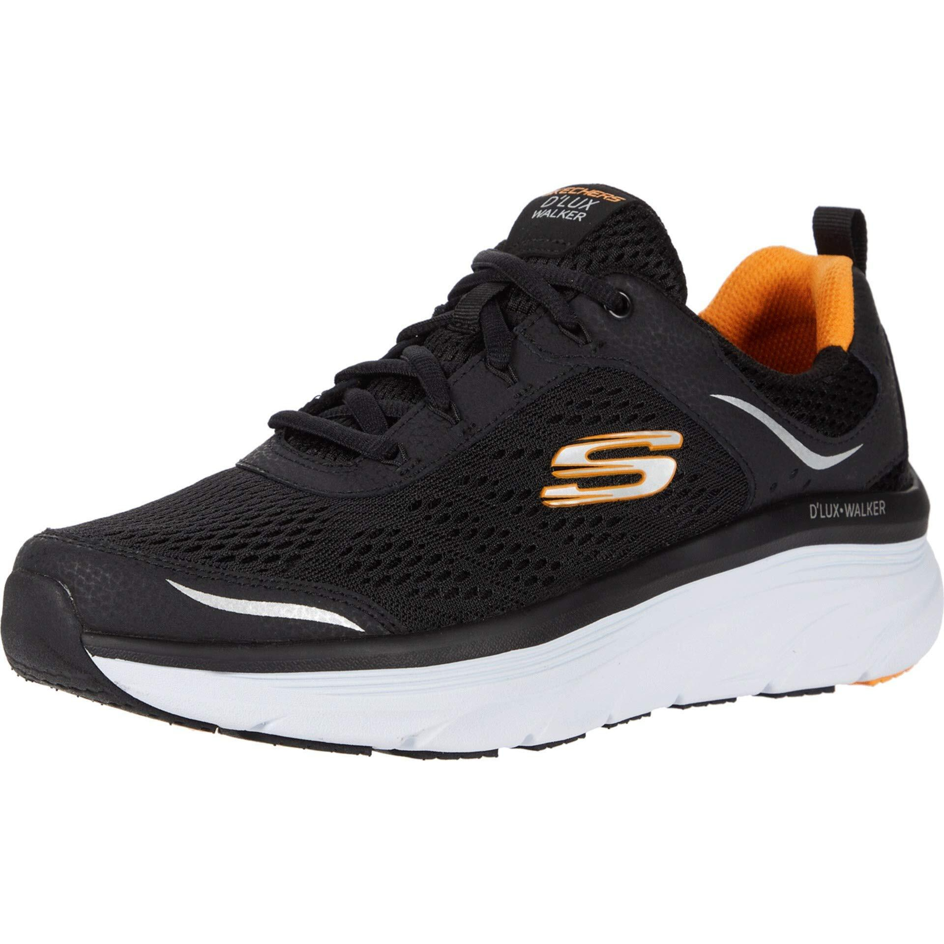 Skechers Mens D'Lux Walker - Black/White Casual Shoe - 6 Uk (232044)
