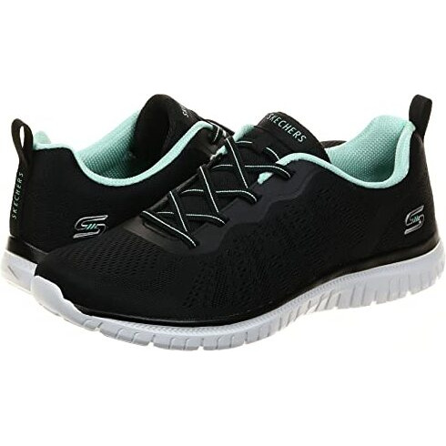 Skechers-Virtue-Women's Casual Shoes-104413-Bkaq-Black/Aqua Uk3