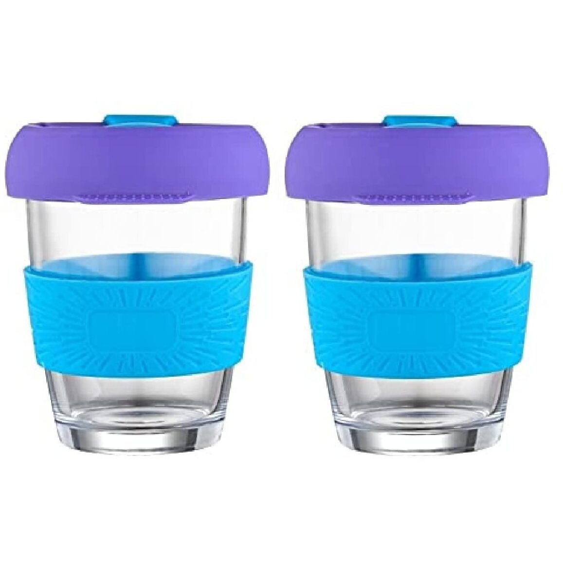 Baskety Reusable Coffee Cup, Sustainable Travel Coffee Mug With Lid And Silicone Sleeve, 350Ml Portable Drinking Cup, Dishwasher And Microwave Safe (Blue, Pack Of 2)