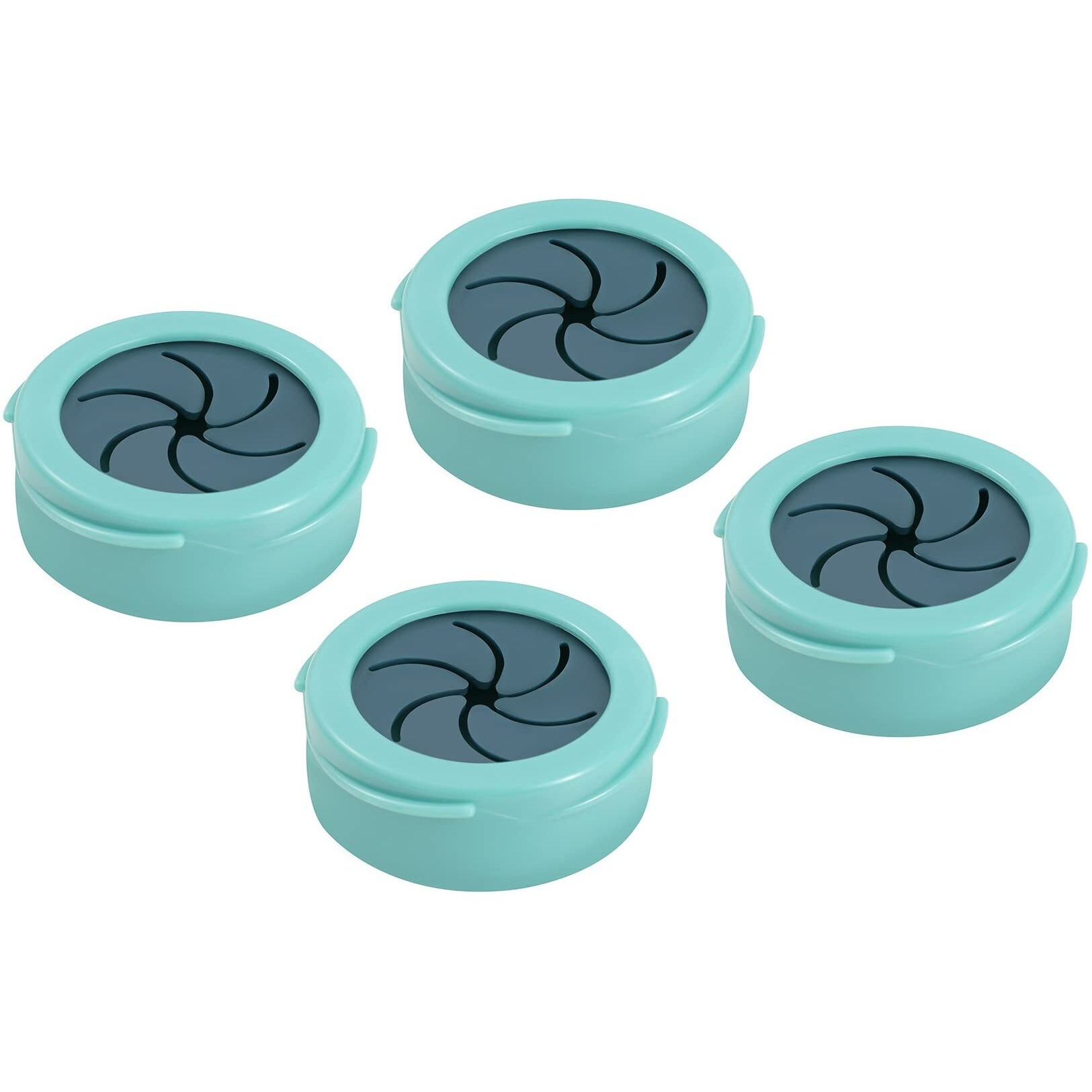 P-Plus International Tea Towel Holders, Bathroom Self-Adhesive Tea Towel Hooks, Round Suction Wall Mount Hooks For Bathroom, Kitchen, Home Storage(Lightblue, Pack Of 4)